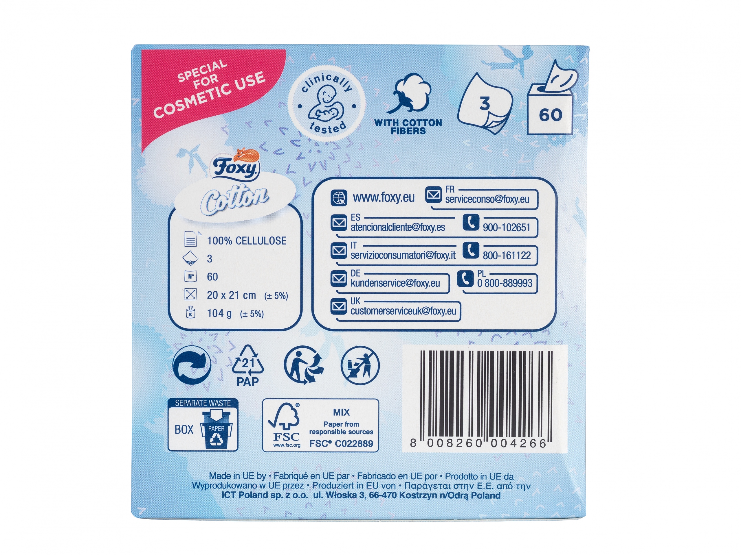 chusteczki Foxy Cotton Cube 60szt. — 3