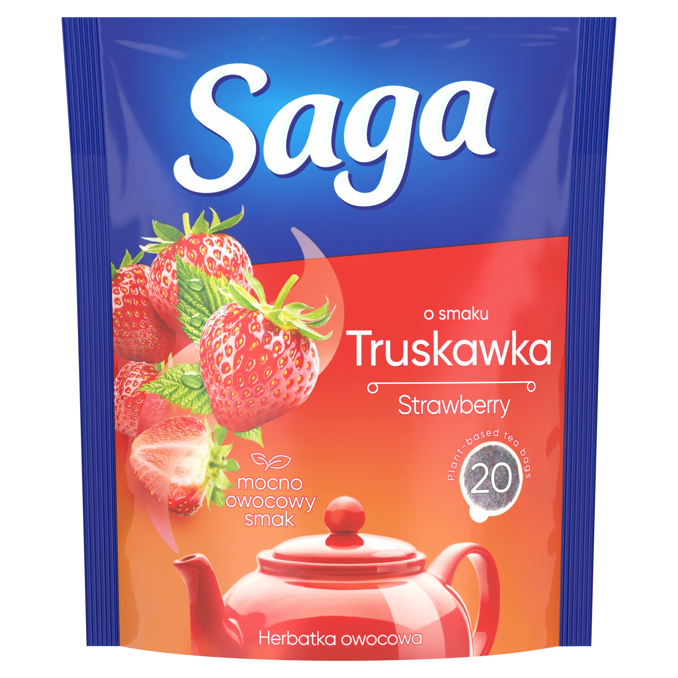 9 x Saga Ovocný čaj s příchutí jahoda 34 g (20 sáčků)