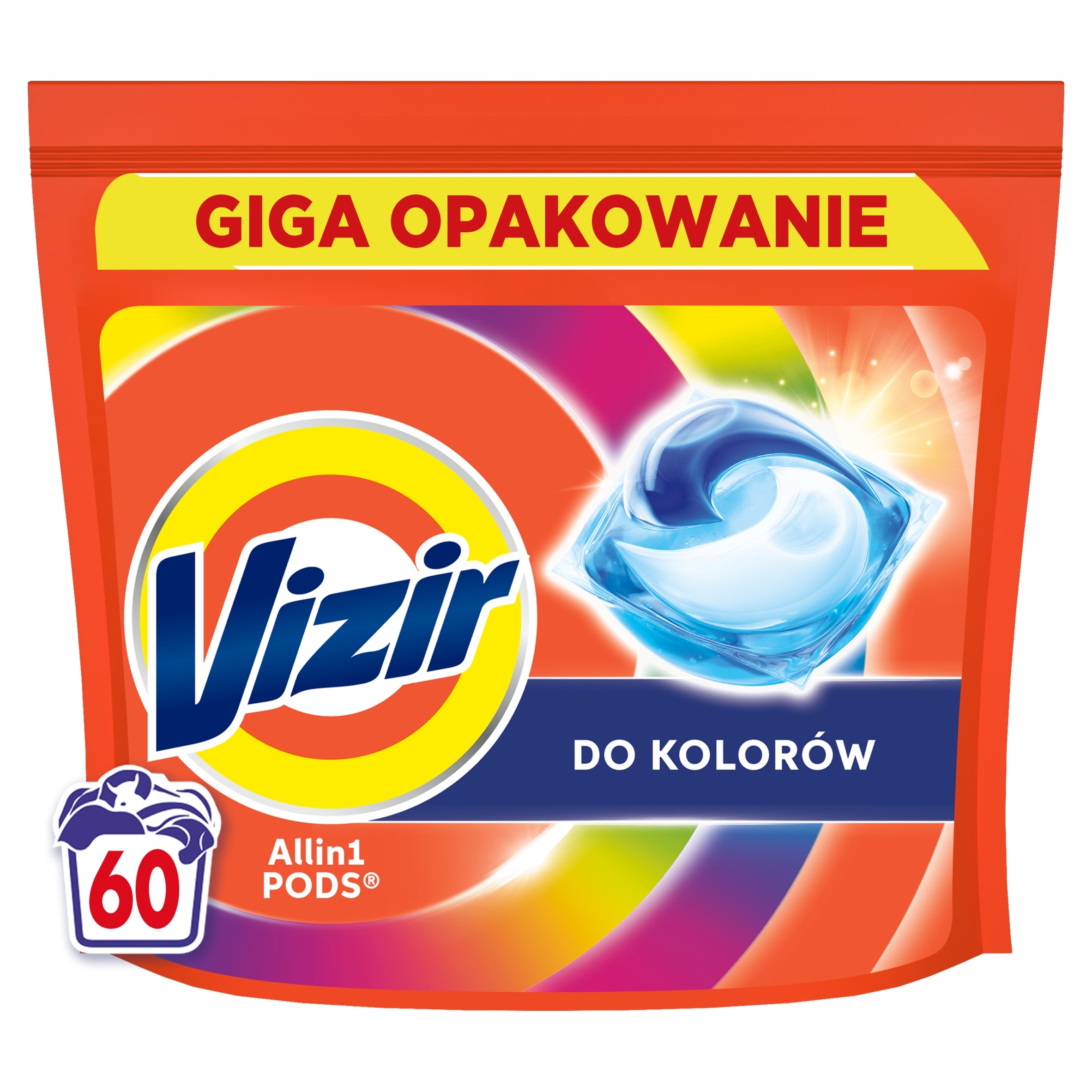 Levně Vizir ALL-IN-1 Kapsle na praní Barevných tkanin Giga Balení 60 ks