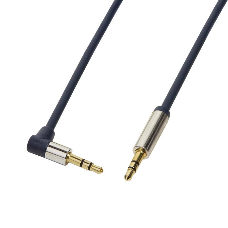 Logilink CA11050 Audio Cable 3.5 Stereo M/M 90 degree angled 0.50 m blue
