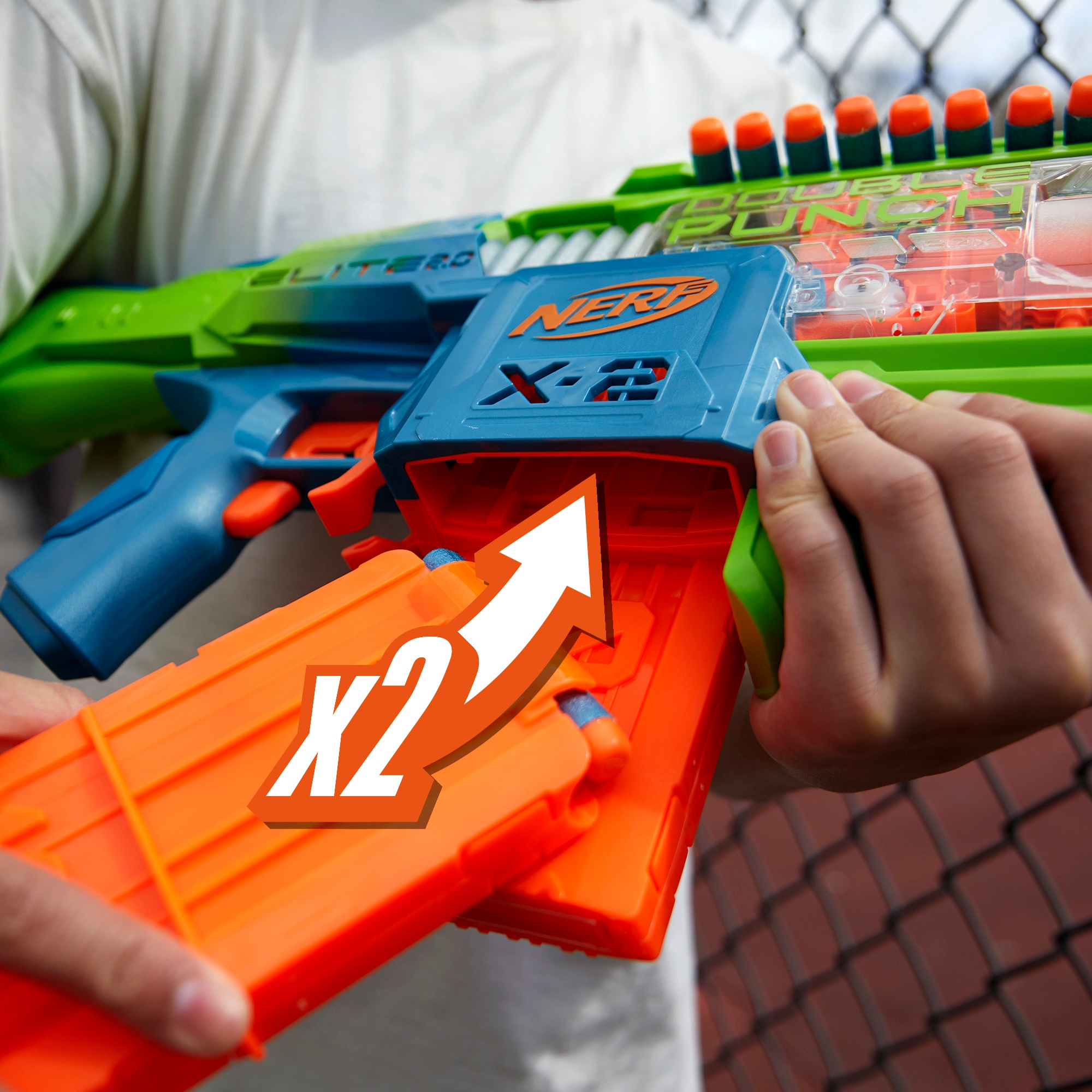HASBRO NERF ELITE 2.0 - WYRZUTNIA DOUBLE PUNCH + 50 STRZAŁEK F6363 Kod producenta F6363