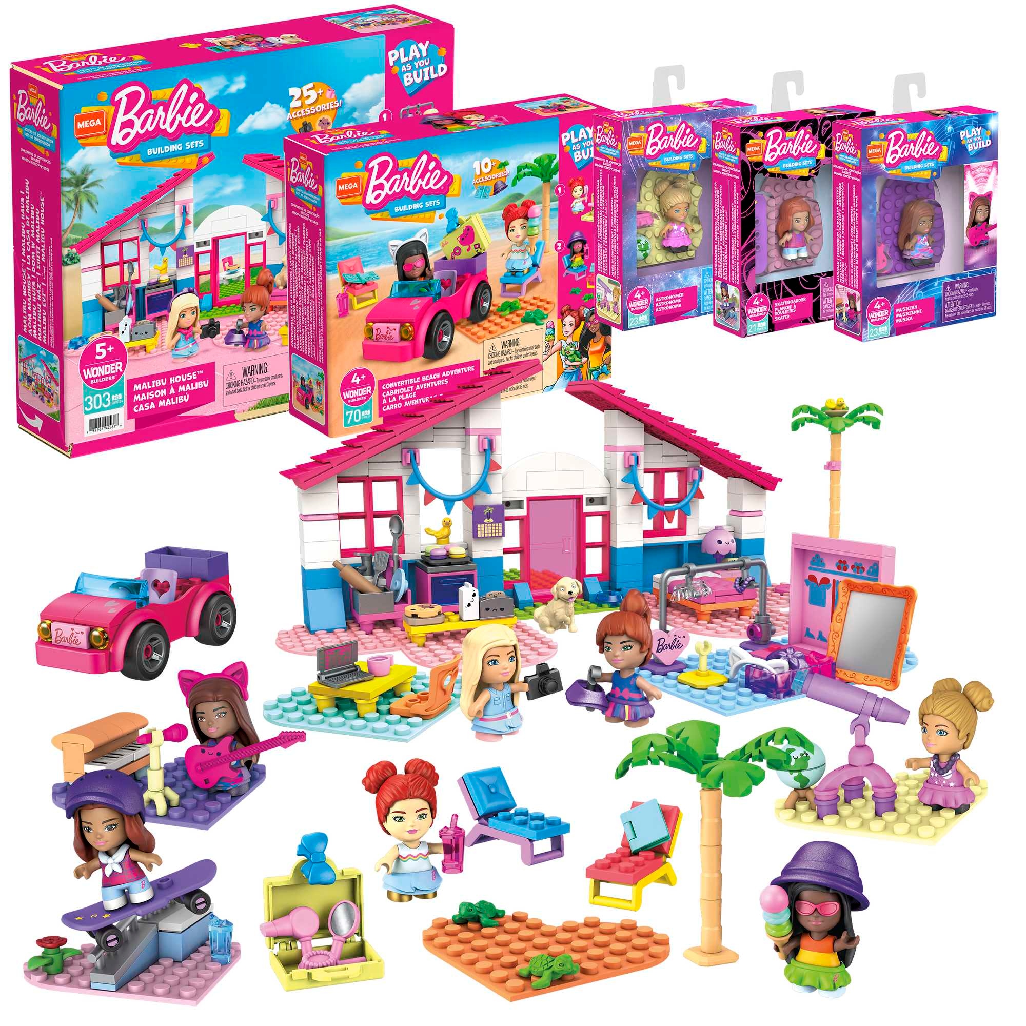 

Barbie klocki zestaw Malibu domek lalki 5w1