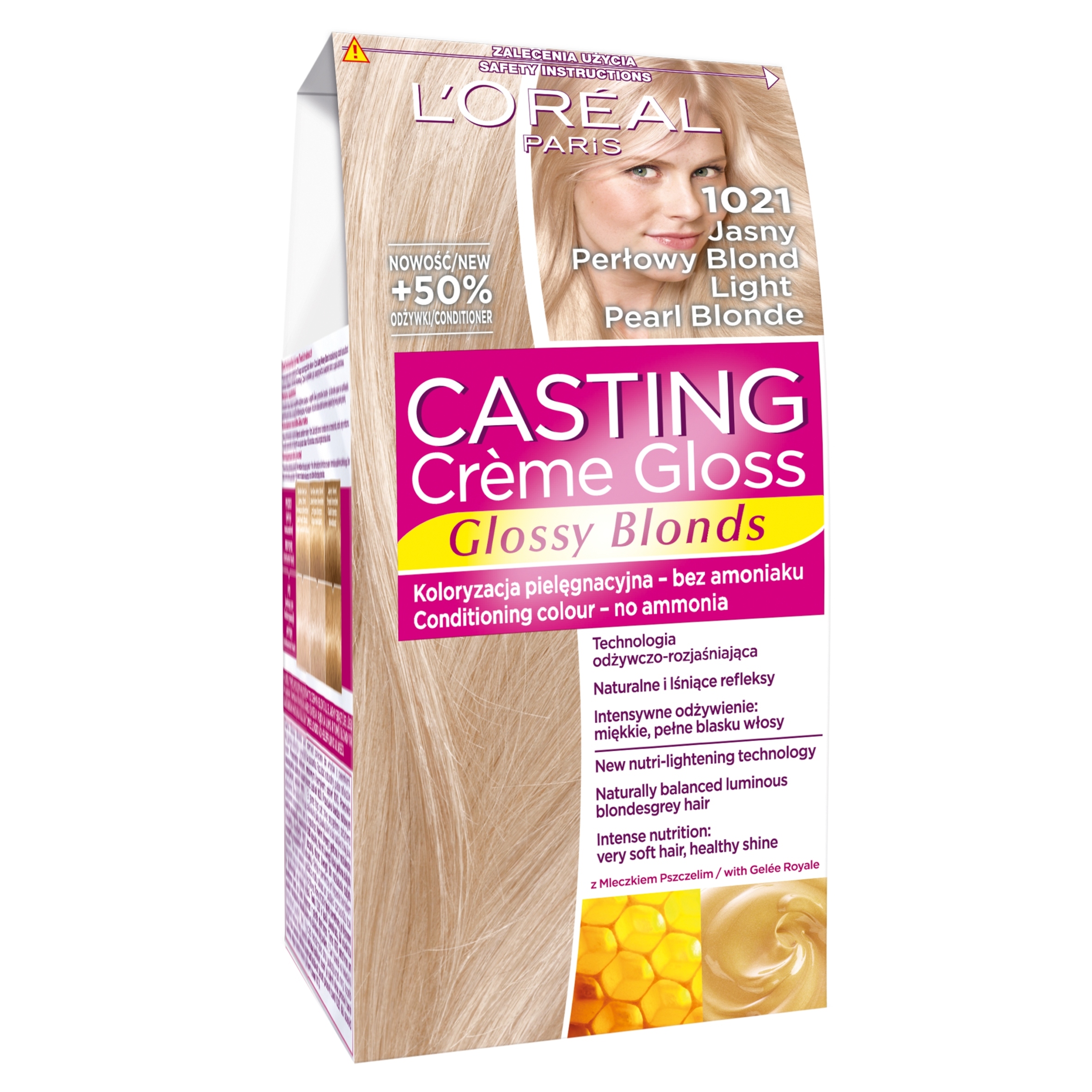 L'Oréal Paris Casting Barva Na Vlasy 1021 Světlá perleťová blond bez amoniaku