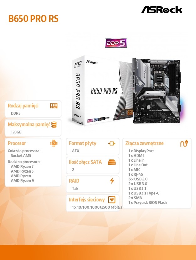 ASROCK B650 PRO RS ATX AM5 DDR5 — 10