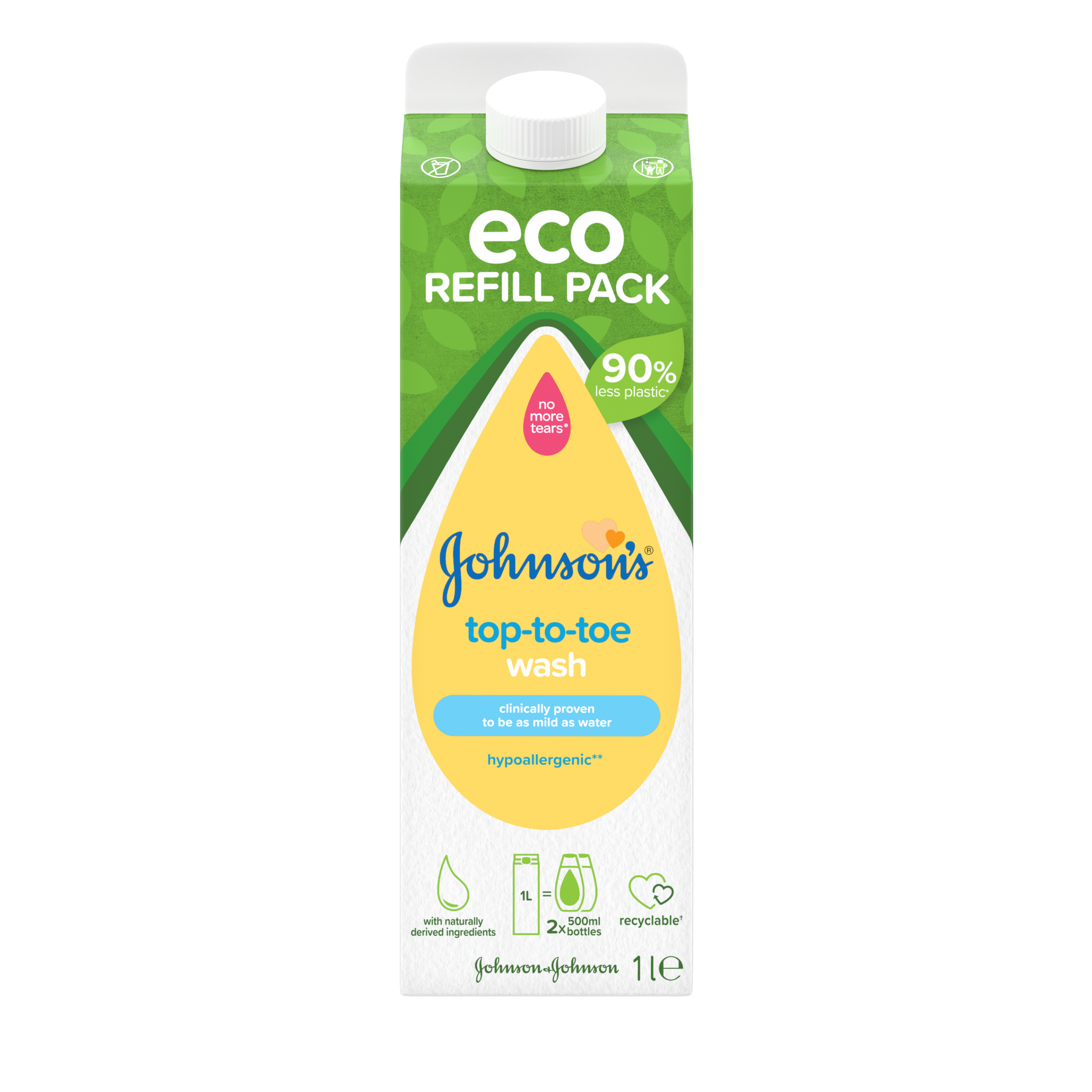 Johnson's Baby Top to Toe Wash Eco Refill Pack 1L