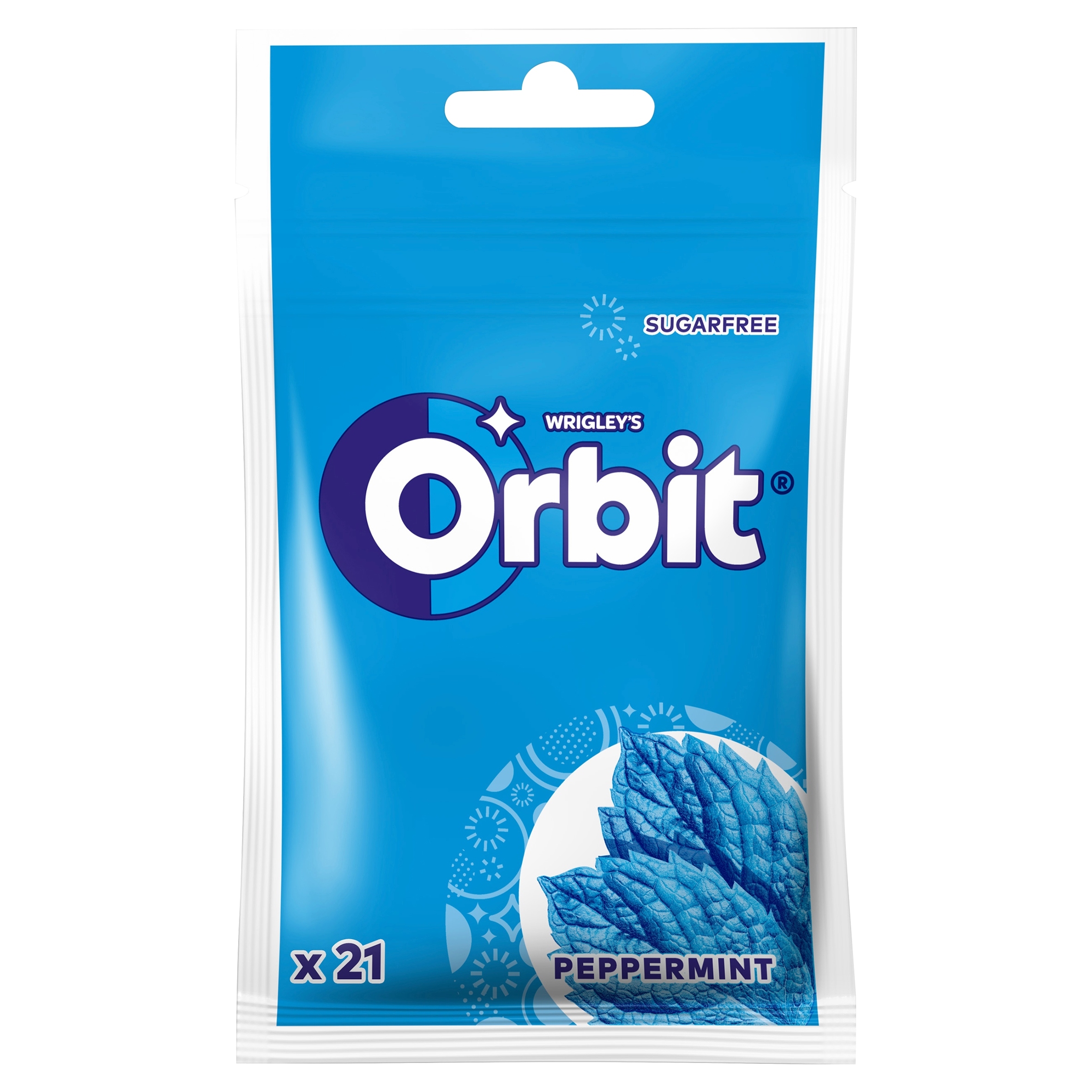 Orbit Peppermint Bezcukrowa Guma do Żucia 29 g (21 sztuk) x 22