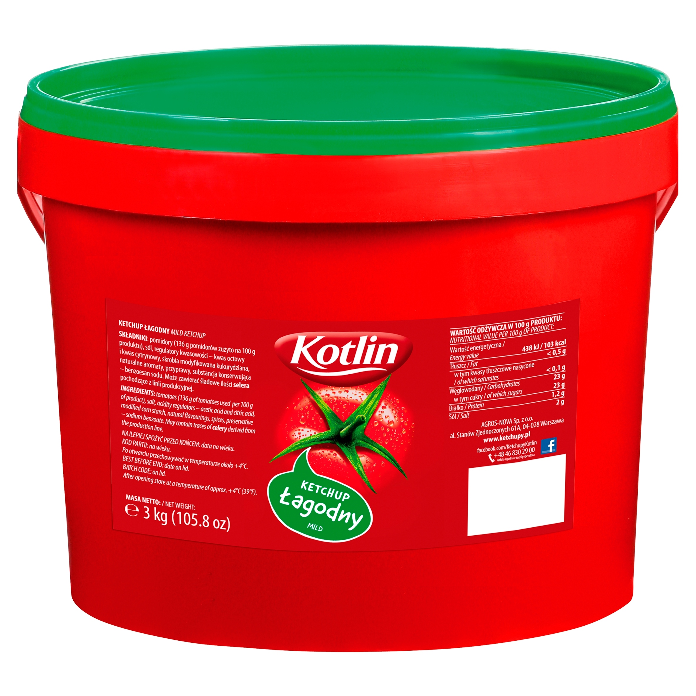 Levně Kečup jemný Kotlin 3 kg kbelík