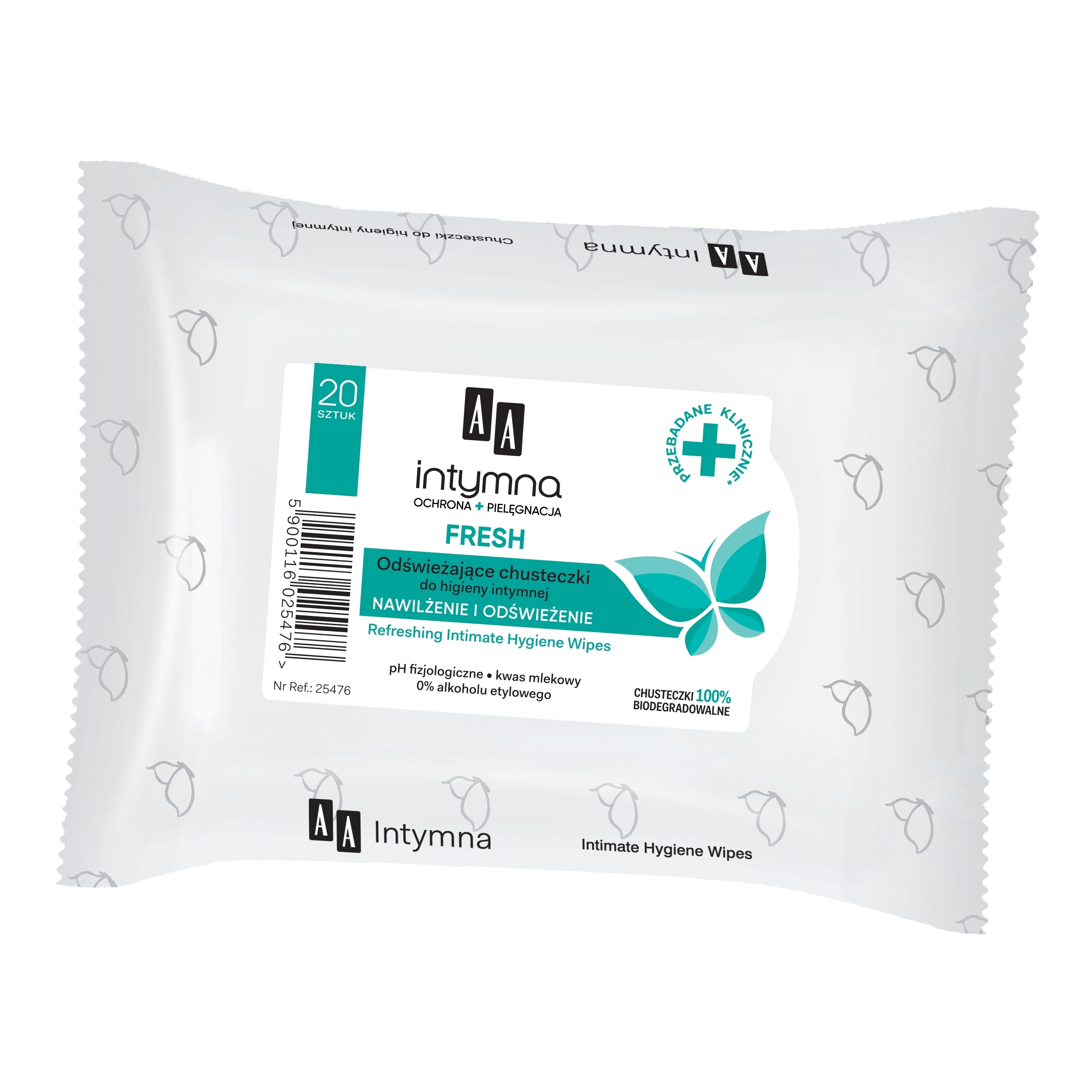 CHUSTECZKI DO HIGIENY INTYMNEJ Z KWASEM MLEKOWYM AA INTYMNA FRESH