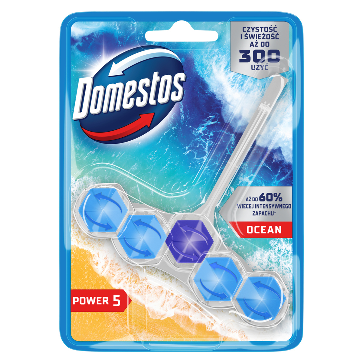 Levně 8X Domestos Power 5 Ocean Kostka na Wc Přívěsek 50G