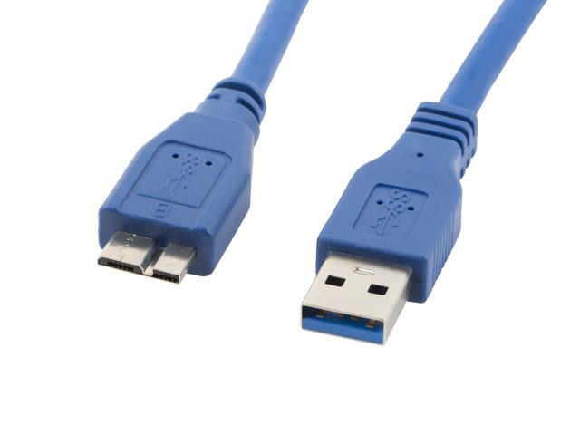 

Kabel Usb 3.0 Lanberg micro AM-MBM5P 0,5m niebiesk
