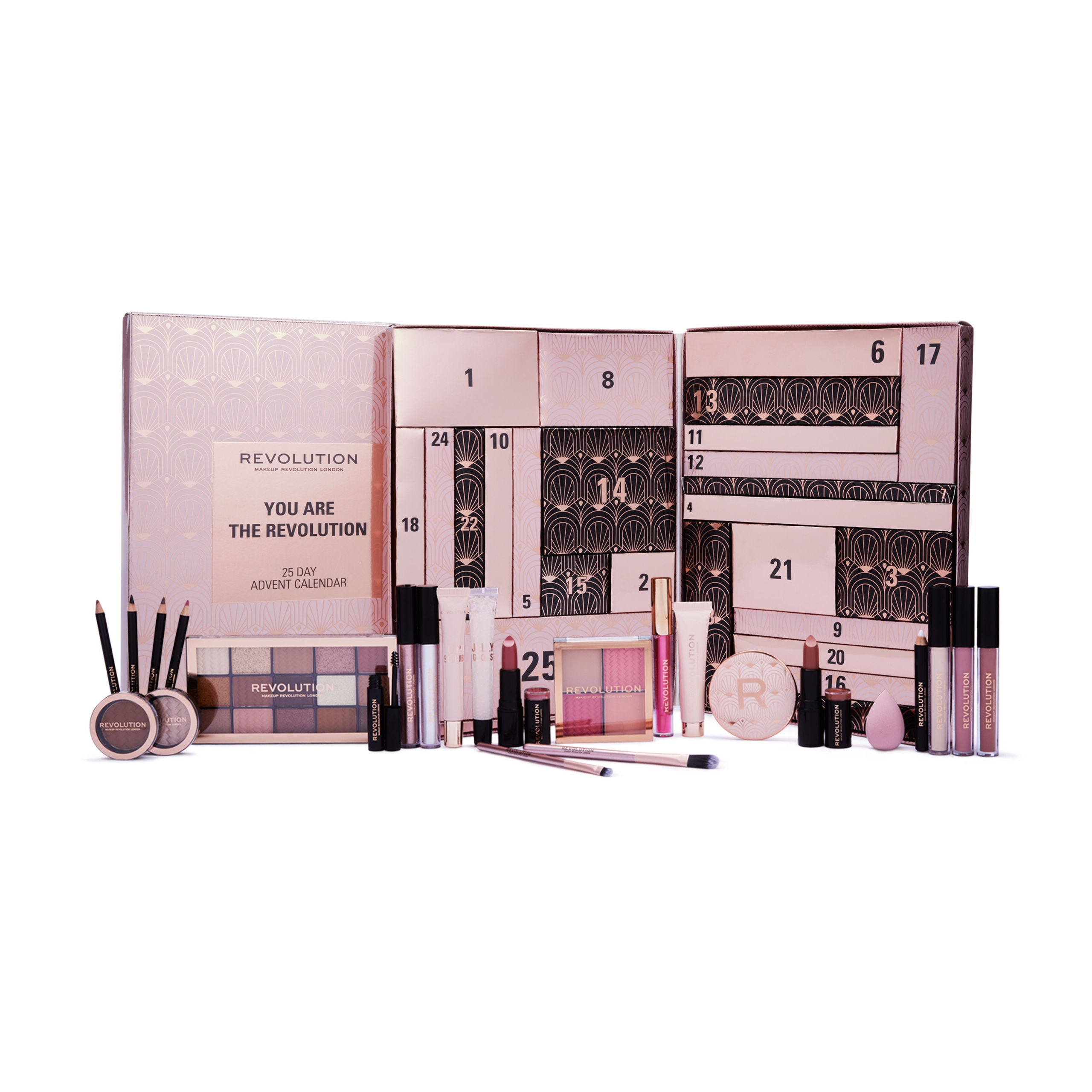 Адвент-календарь Makeup Revolution You Are The Revolution, 24 средства для макияжа — фото 3