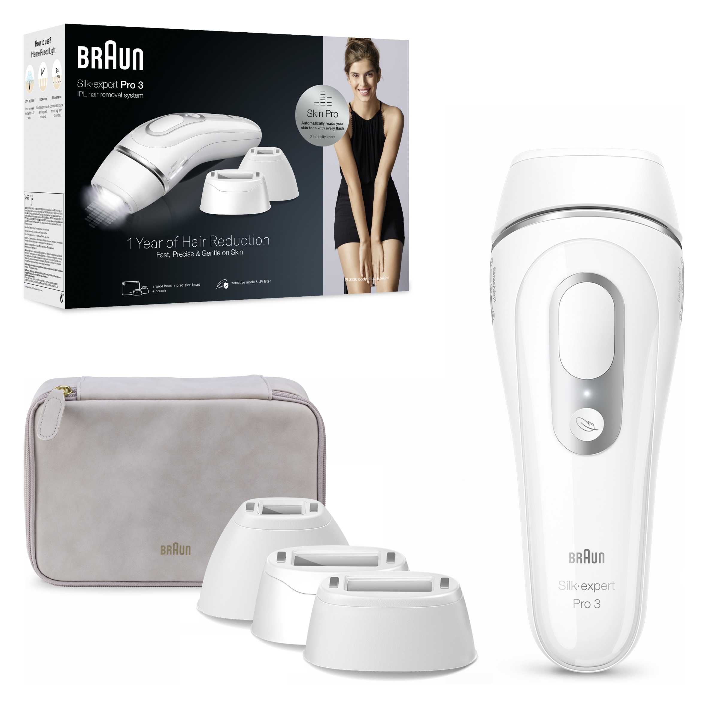 Depilator Braun Silk-expert Pro 3 Ipl PL3230 technologia SensoAdapt