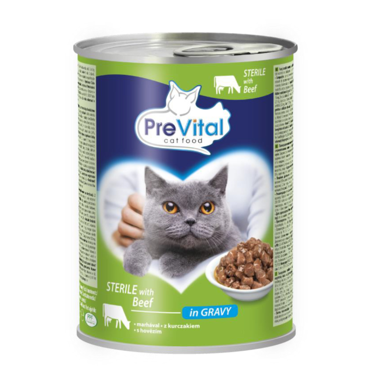 Levně 10x PreVital mokré krmivo pro kočky wolowina (sterilizace) 415 g