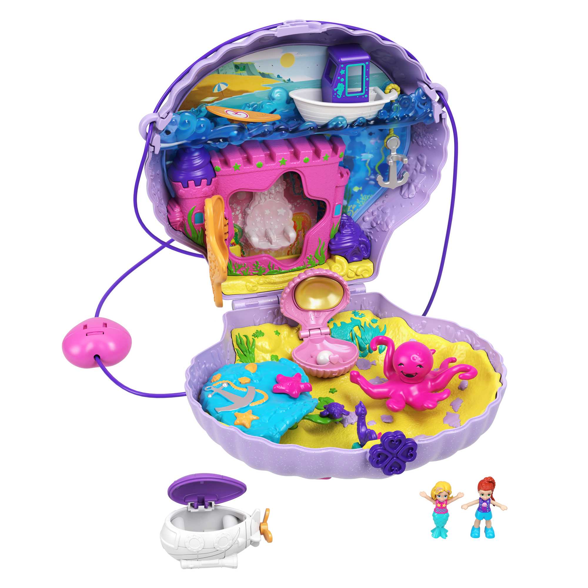 Lalka Polly Pocket Syrenka Torebka Muszelka Podwodny Zamek Mattel GNH11 Marka Polly Pocket