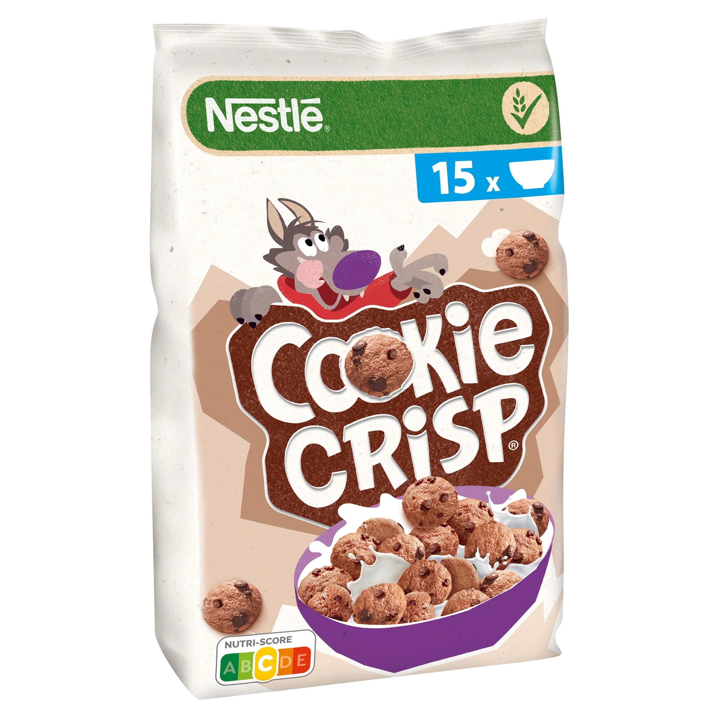 Levně 3X Nestlé Cookie Crips obilné čokoládové sušenky ve tvaru 450 g