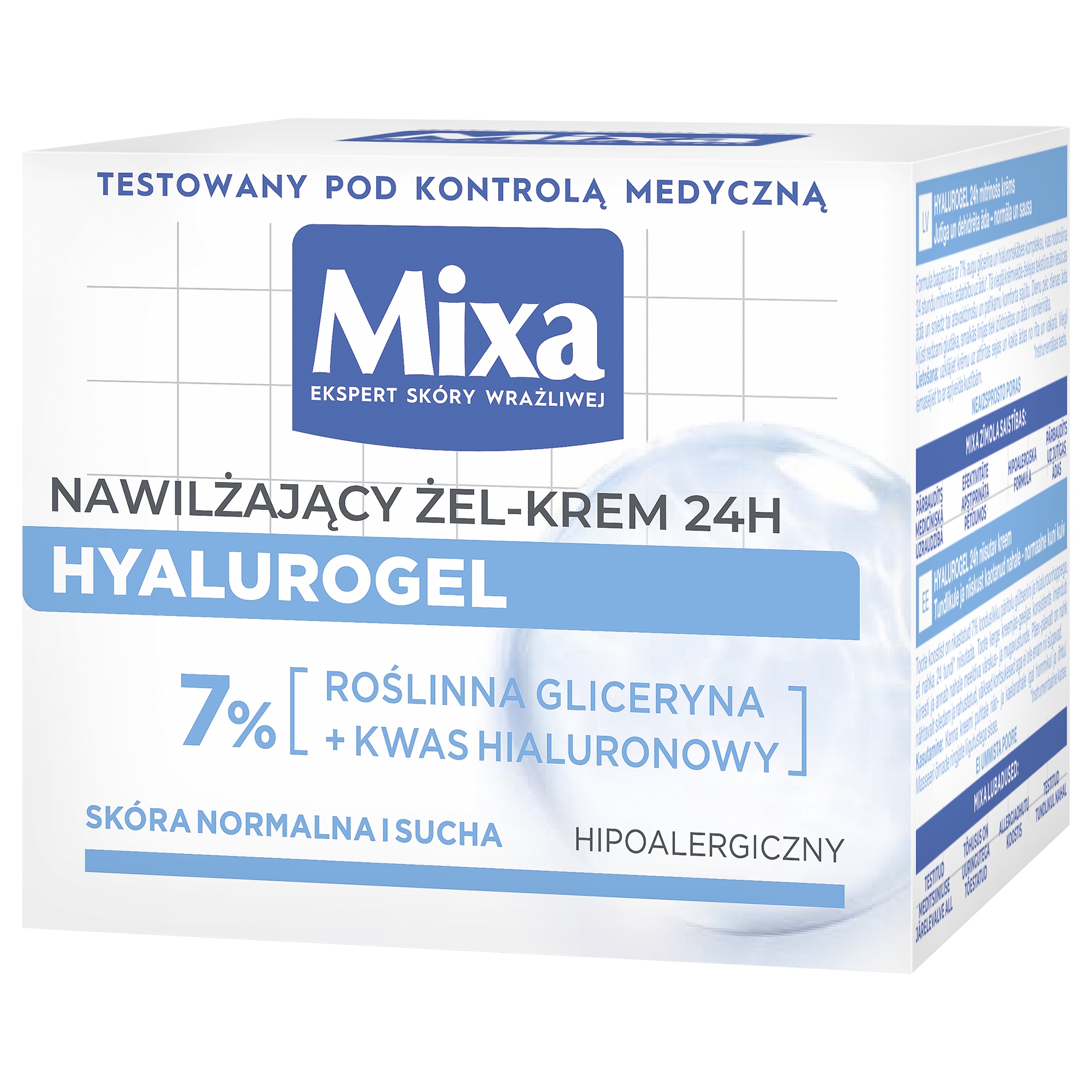 Mixa Hyalurogel lehký hydratační krém na obličej pro citlivou pokožku 50 ml