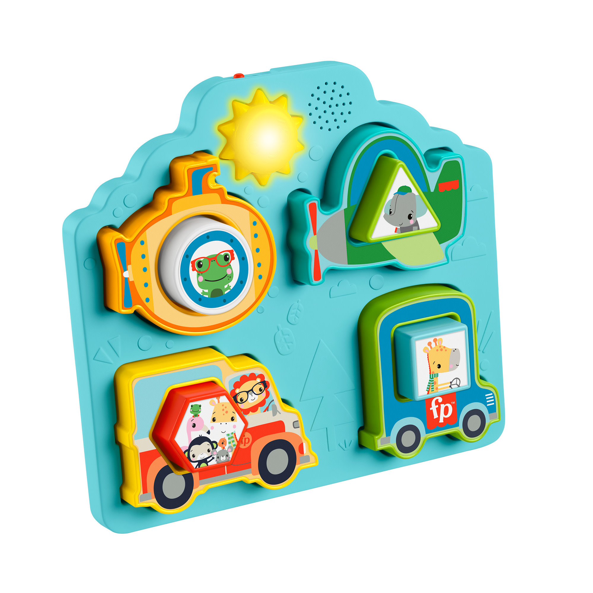 FISHER PRICE UKŁADANKA INTERAKTYWNA PUZZLE Pojazdy i kształty +9m Wiek dziecka 9 m +