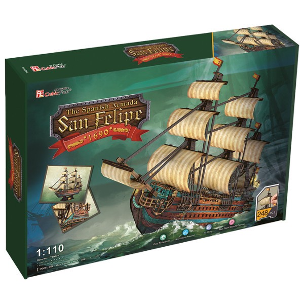 Cubic Fun Cubicfun Puzzle 3D Żaglowiec San Felipe 4017 248 elementy