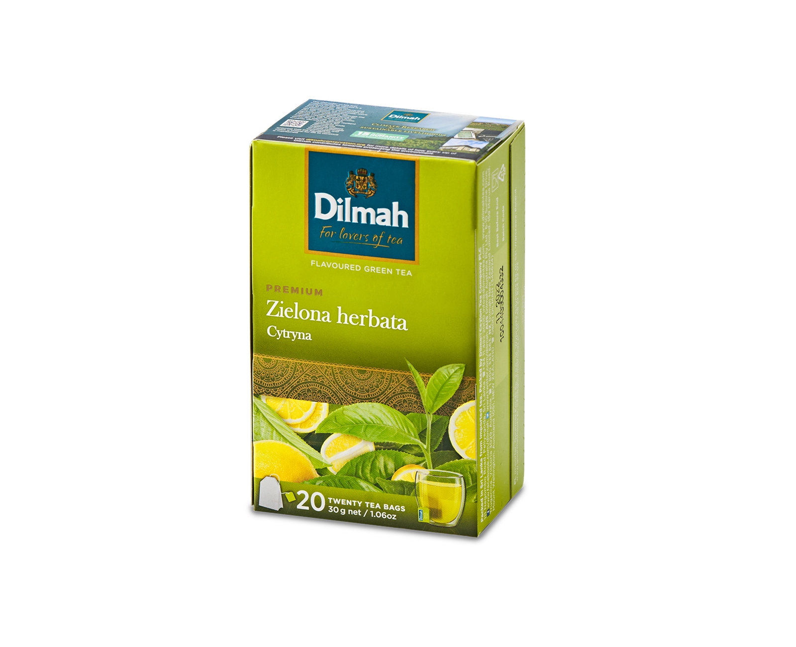 Levně Dilmah Green Tea Lemon zelený čaj 20 sáčků