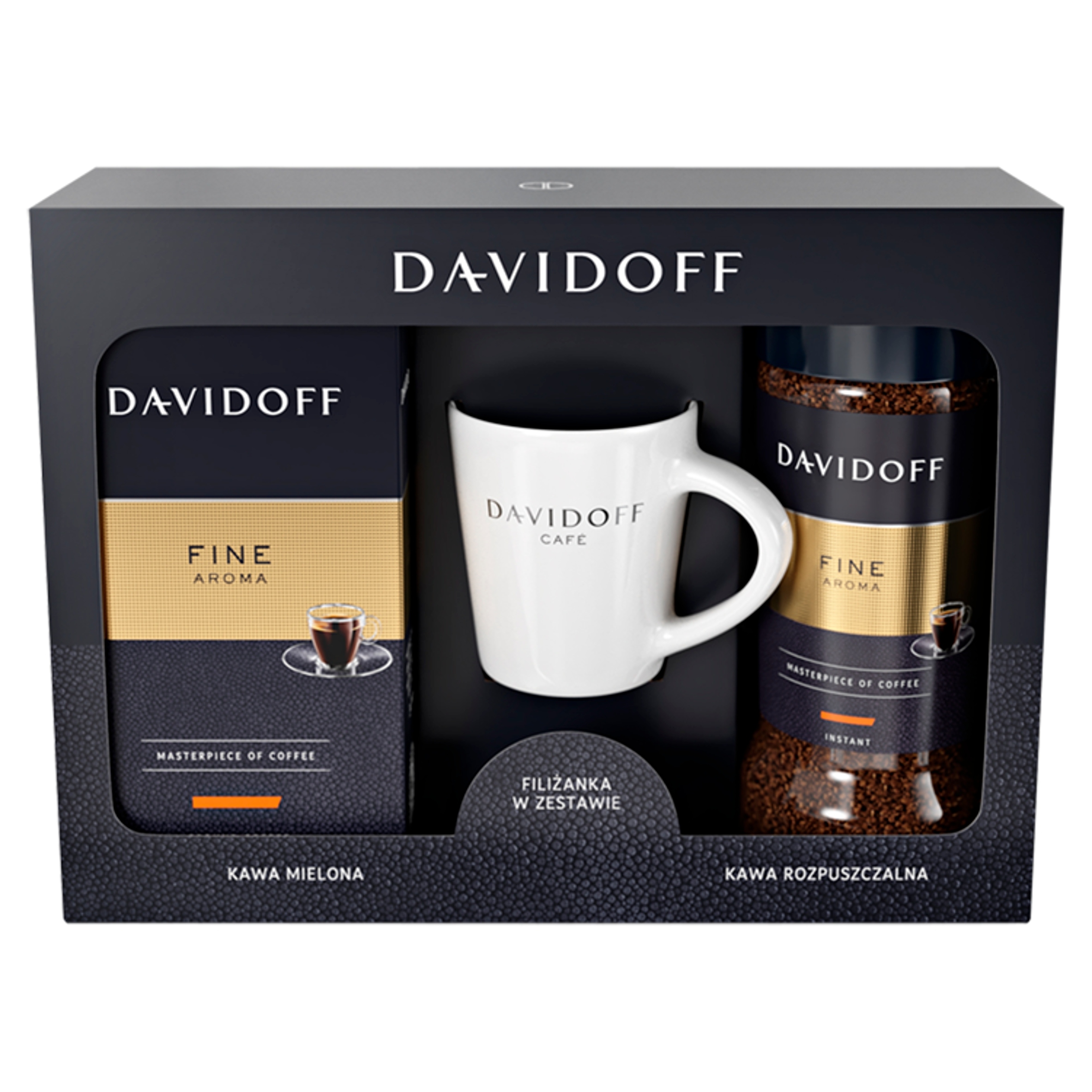 Levně Dárková sada Davidoff Fine Aroma – mletá káva, káva káva hrnek