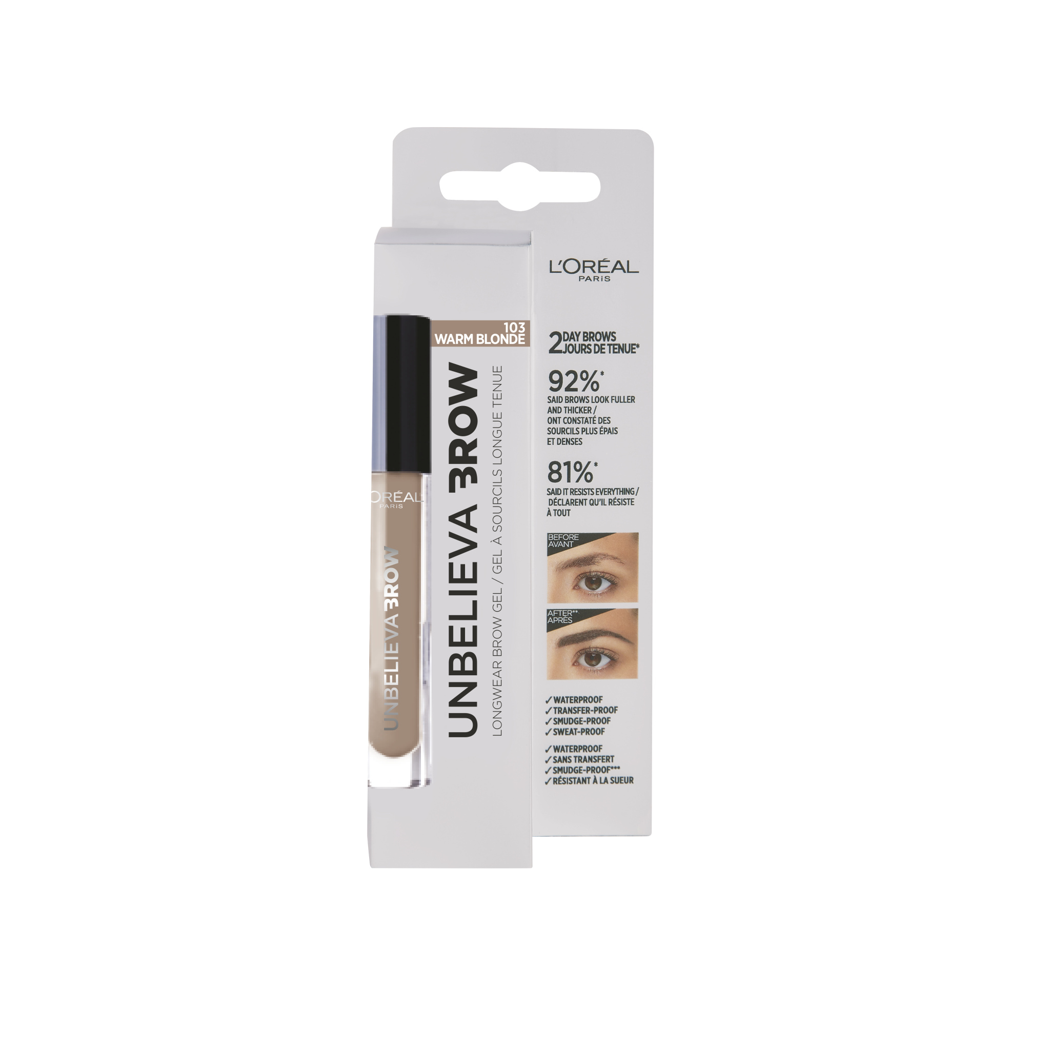 L'Oréal Paris Unbelieva Brow 7.0 Blonde Gel na obočí 3,4 ml