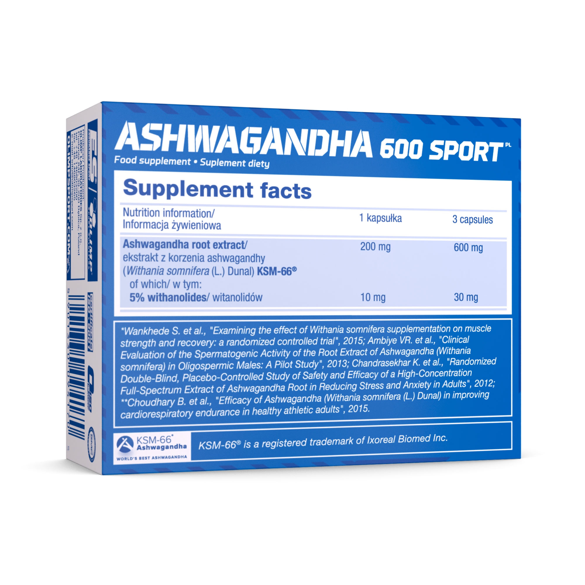 OLIMP ASHWAGANDHA 600 SPORT KORZEŃ BIO STRES 60cap — 16