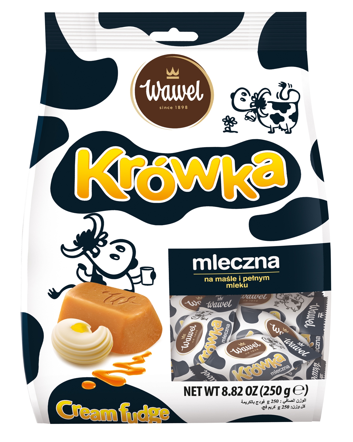 Levně 4x Wawel Mléčný bonbón krówka Bonbóny 250 g