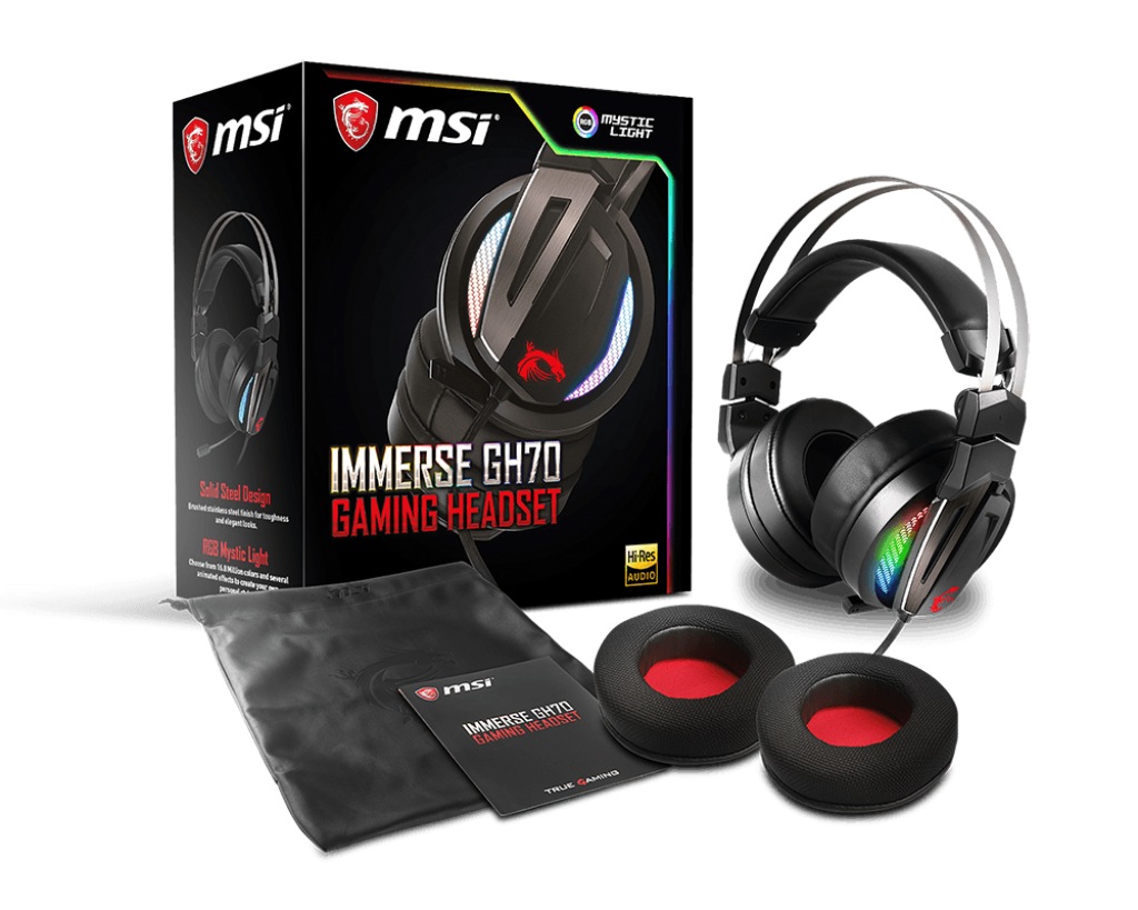 Słuchawki nauszne MSI Immerse GH70 PRO GAMING HEADSET Model Immerse GH70