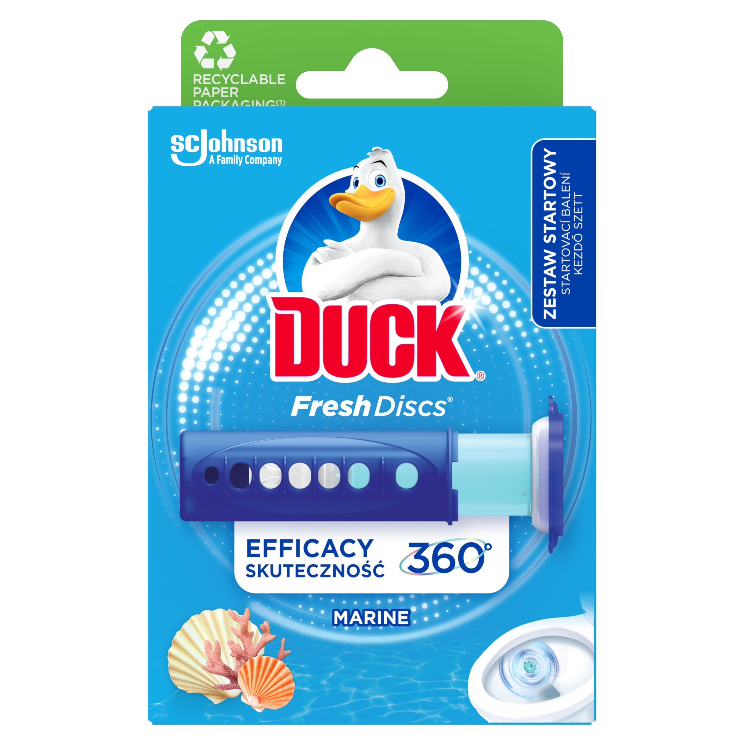 5X Duck Fresh Discs Marine, Barvící gelové kroužky na Wc, 36 ml