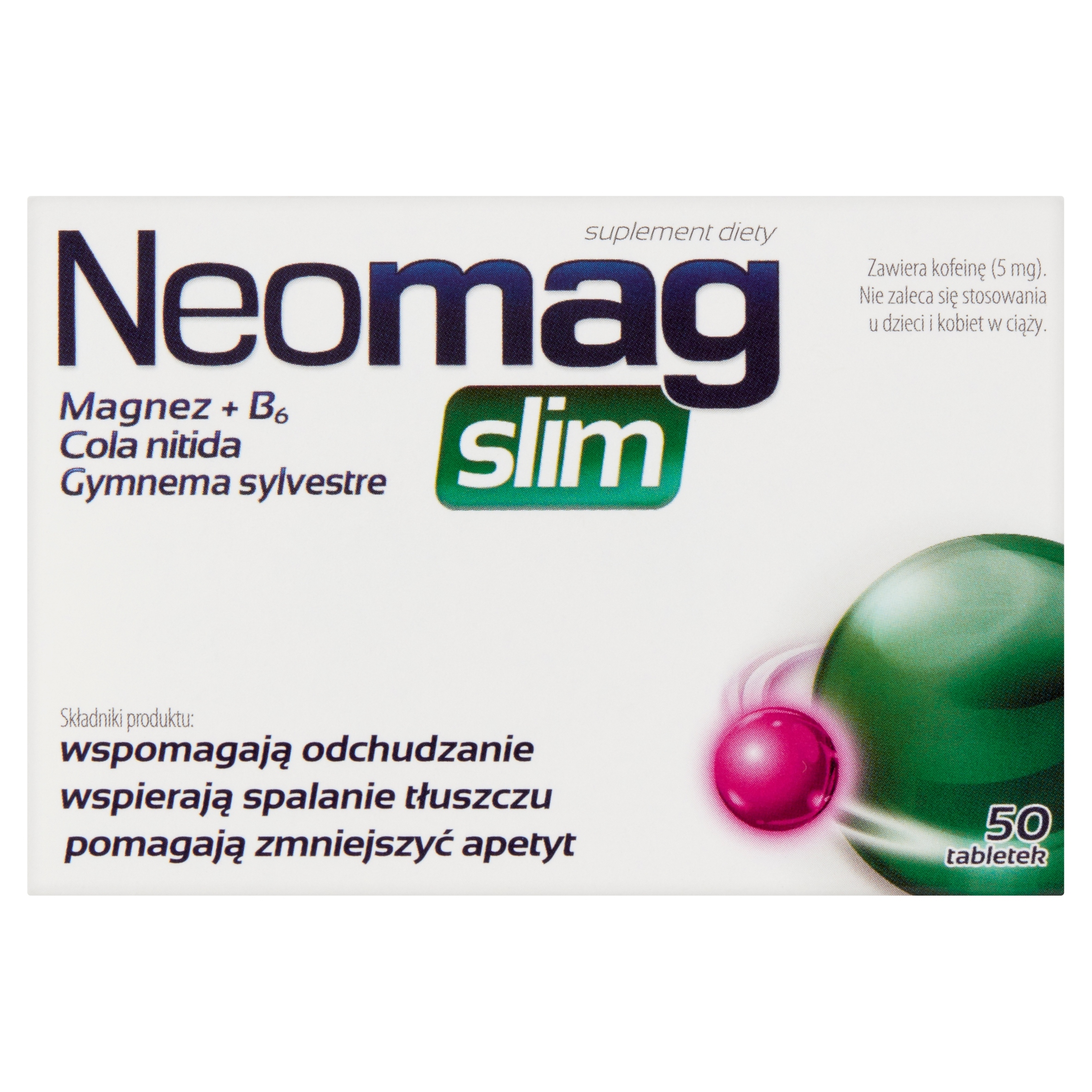 Neomag Slim Magnez + B6 + Cola Nitida + Gymnema Sylvestre 50 Tabletek