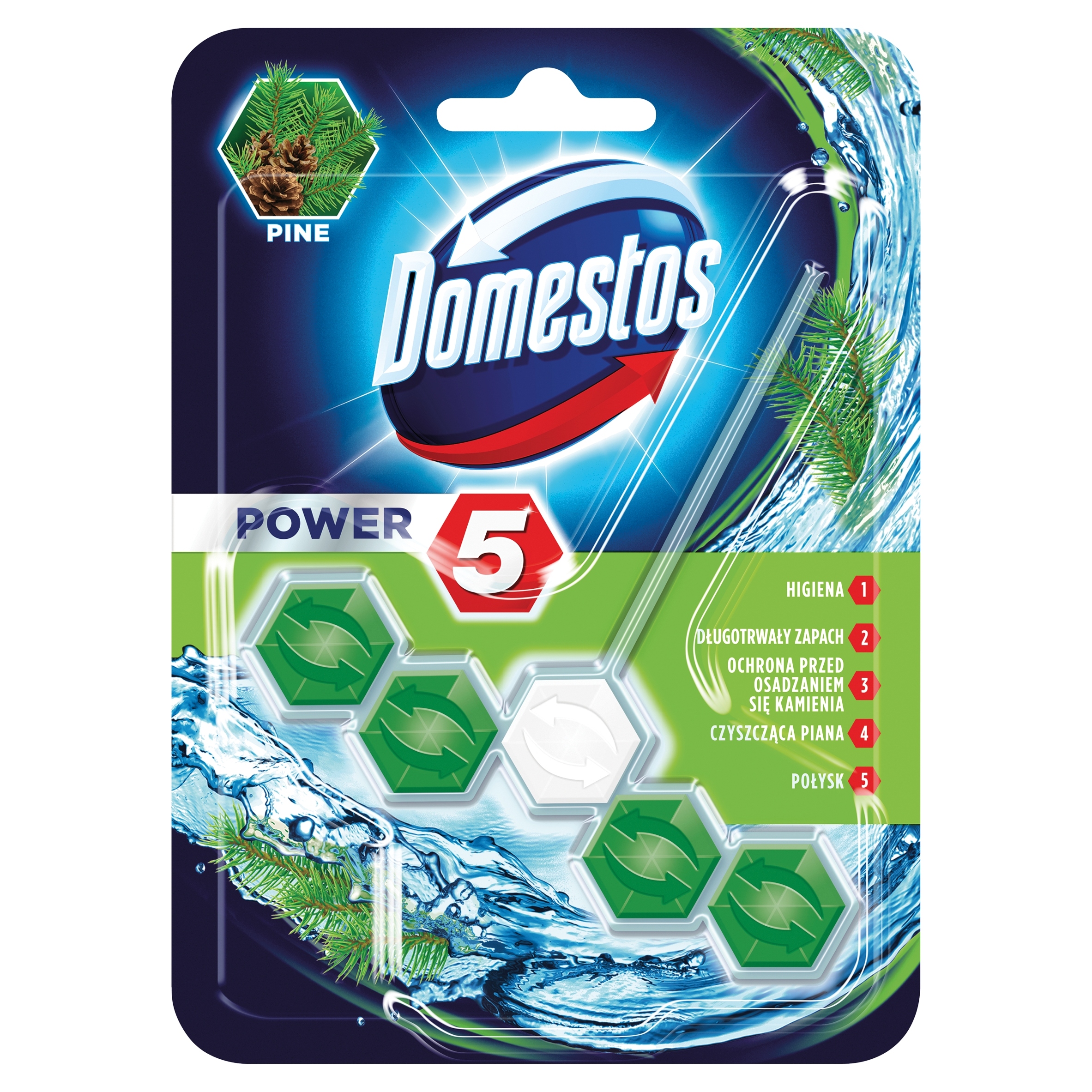 

Domestos Power 5 Pine Kostka toaletowa 55 g