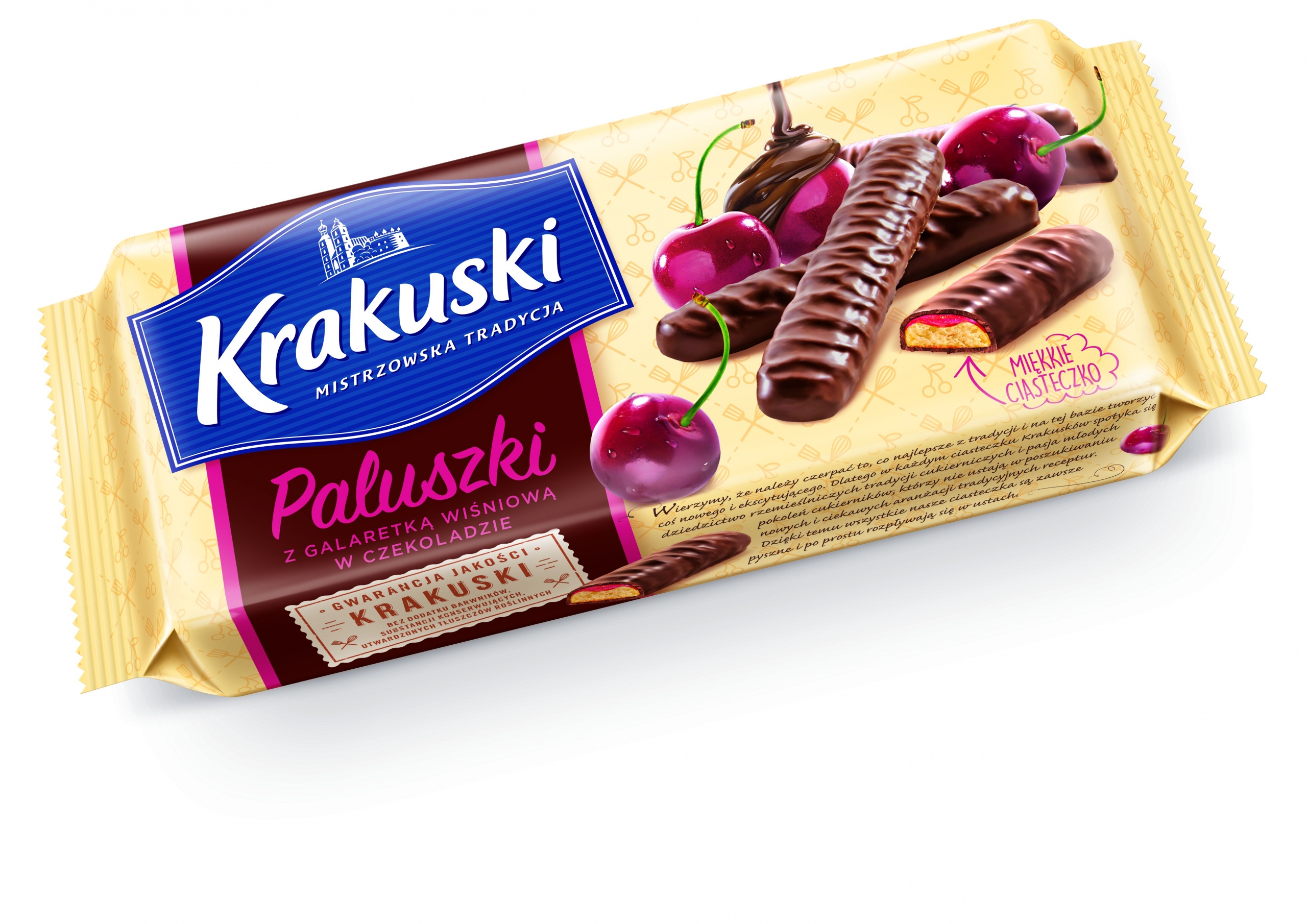 Ciastka Krakuski Paluszki Wiśniowe 144g