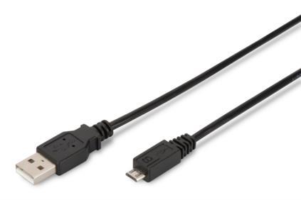 Kabel Usb Digitus 2.0, typ A B micro, 3m, czarny