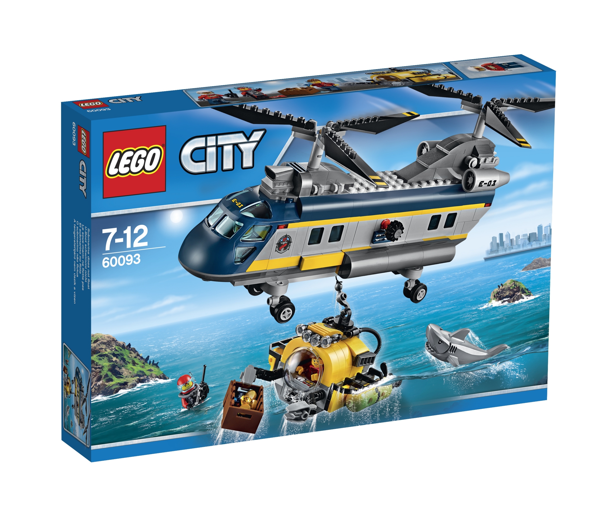 Originální Lego 60093 City Helikoptéra výzkumníků Loď Batyskaf Ocean