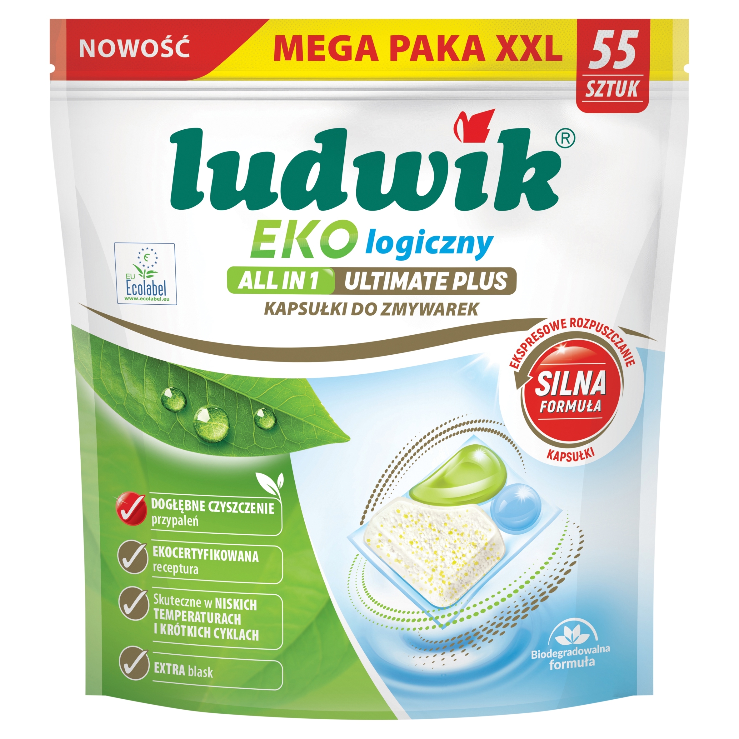 Ludwik Ultimate Plus All in 1 Ekologické kapsle do myčky nádobí 55ks