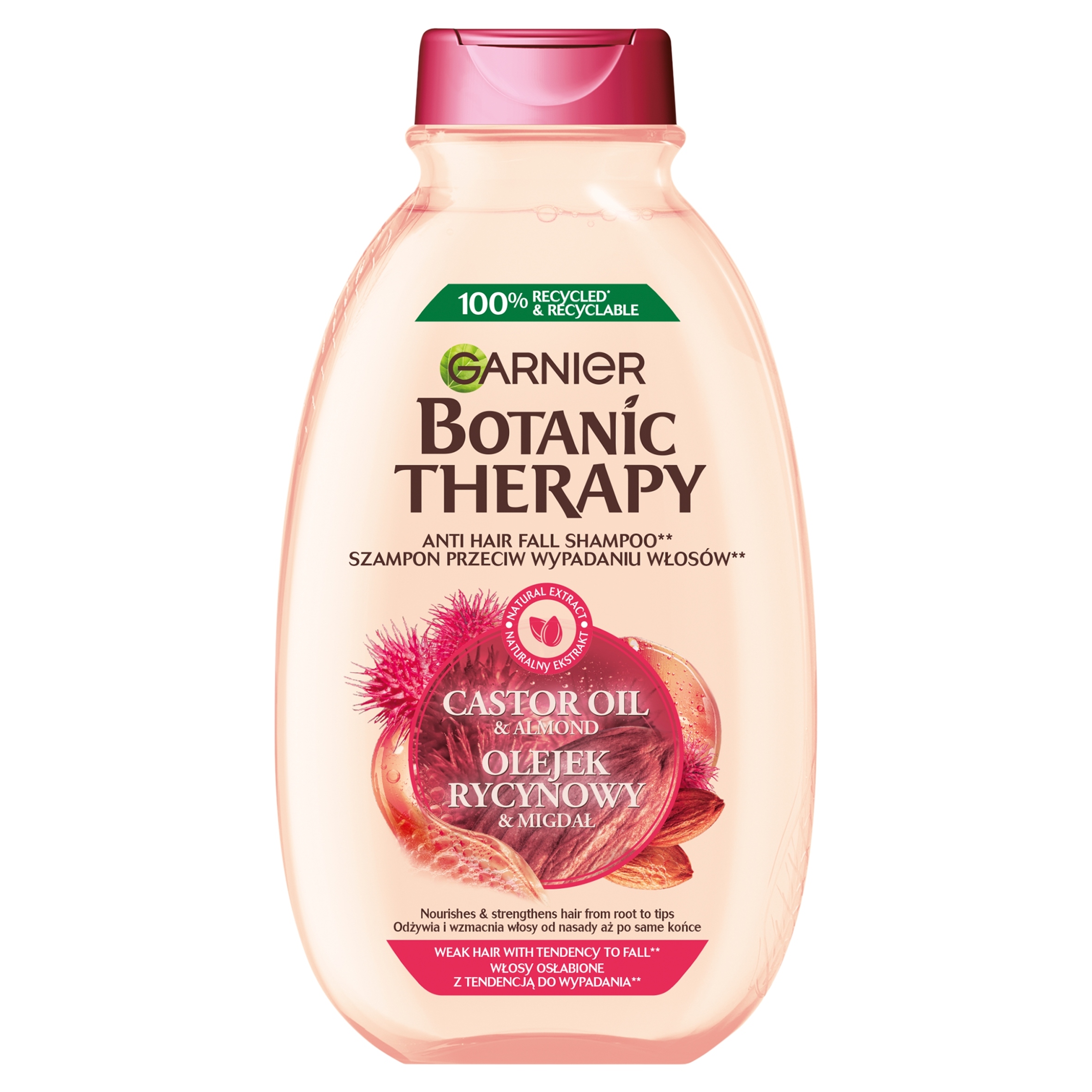GARNIER BOTANIC THERAPY OLEJEK RYCYNOWY & MIGDAŁ SZAMPON DO WŁOSÓW 400 ML