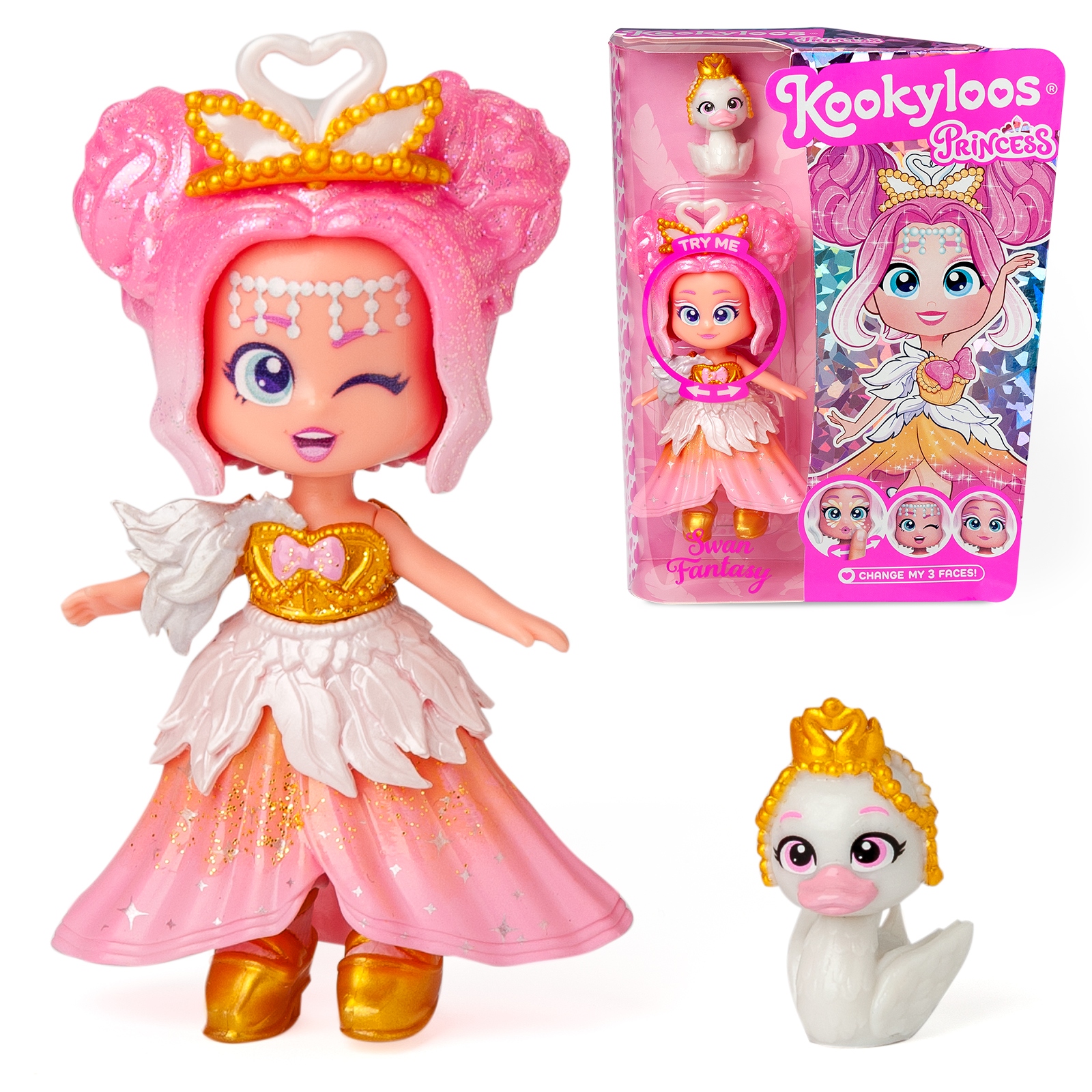 KOOKYLOOS PRINCESS - Swan Fantasy - Laleczka Księżniczka z Łabędziem