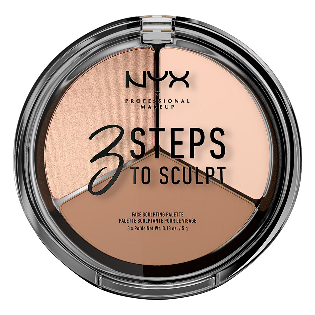 NYX Professional Makeup 3 Steps to Sculpt 01 FAIR paleta do konturowania