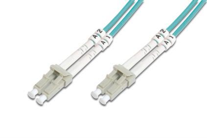 Digitus Patch cord światłowodowy Fo LC/LC, dplx, MM 50/125, OM3, Lsoh, 1m,