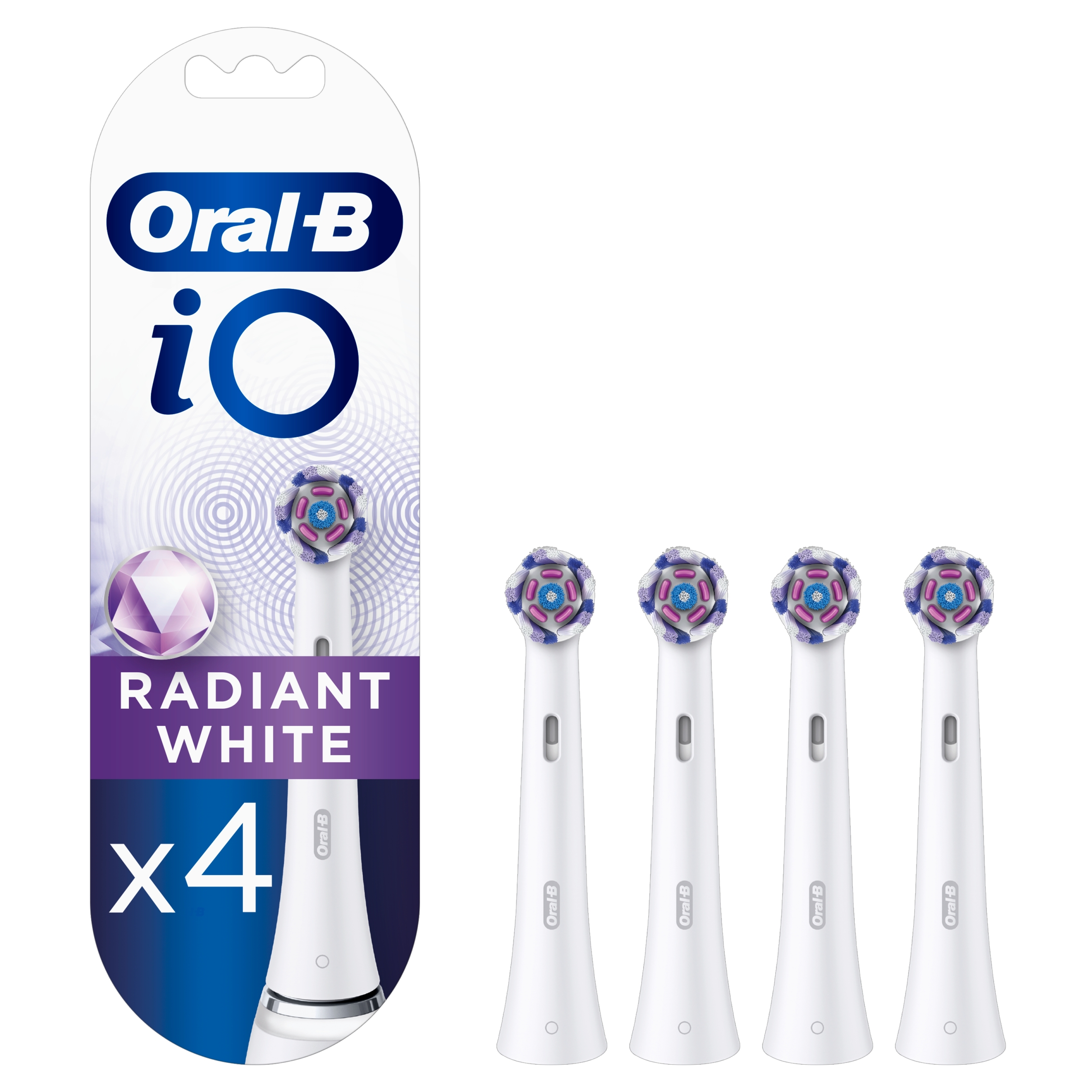 Oral-B iO Radiant White Końcówki do szczoteczek elektrycznych białe, 4 szt.