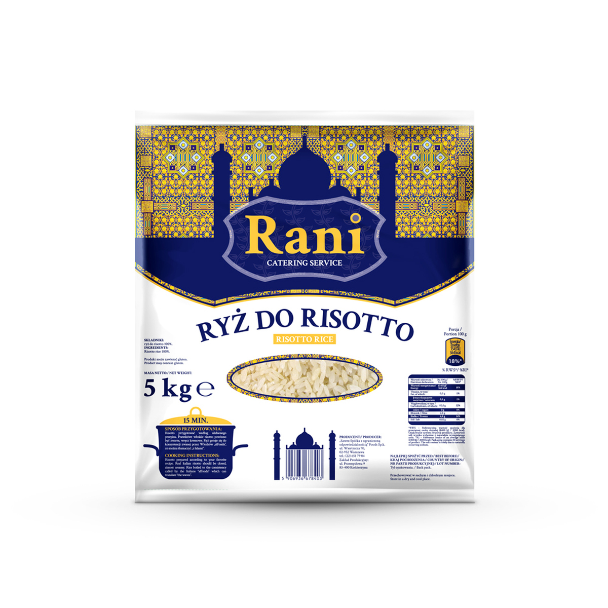 Ryż Arborio do risotto 5 kg Rani