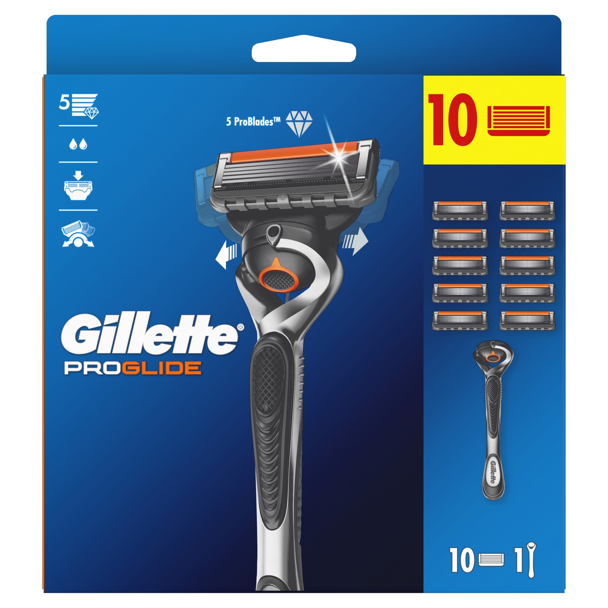 Gillette ProGlide Pánský Holicí Strojek – 10 Holicích Hlavic