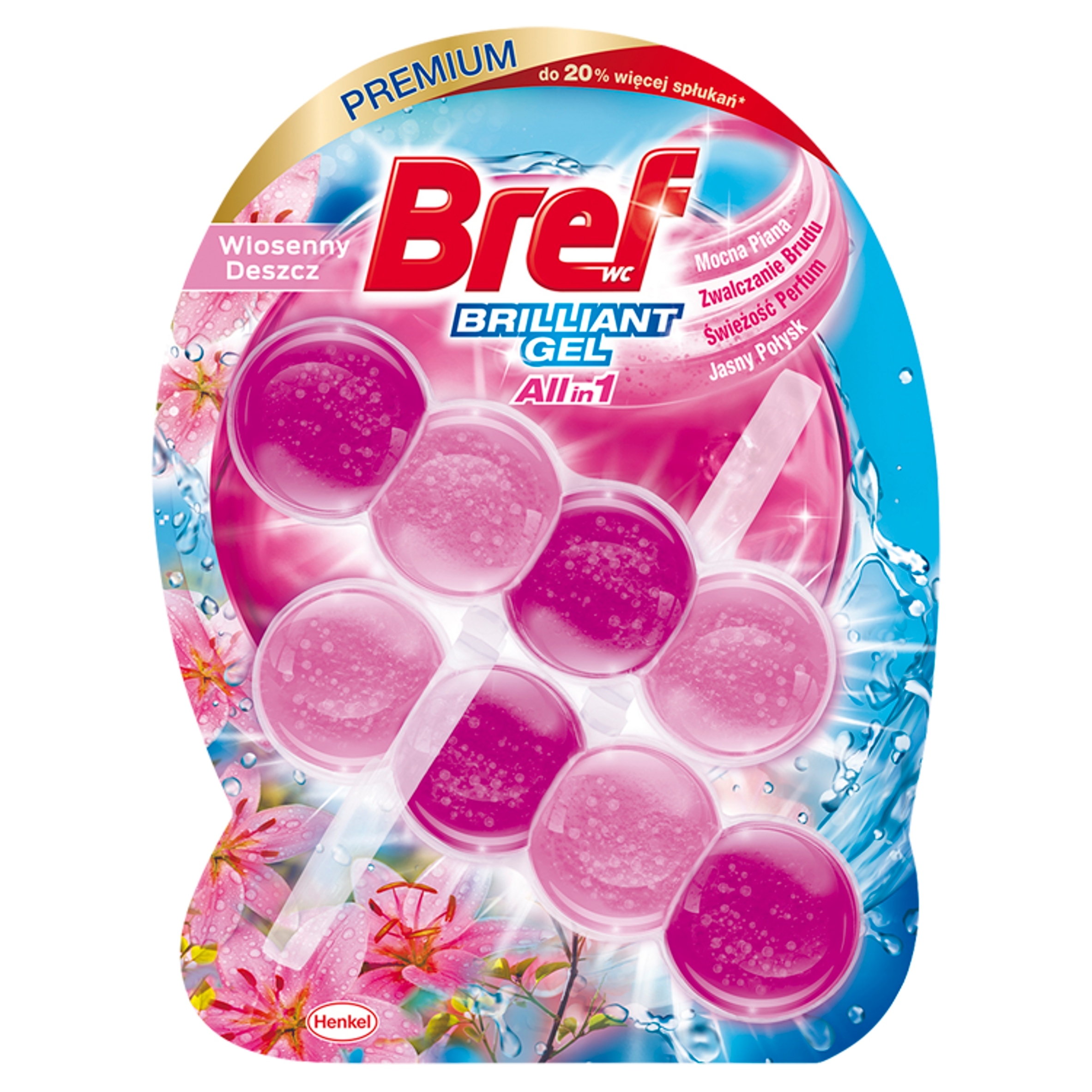 Levně 2x Toaletní přívěsek Bref Brilliant Gel Jarní déšť 2x42g