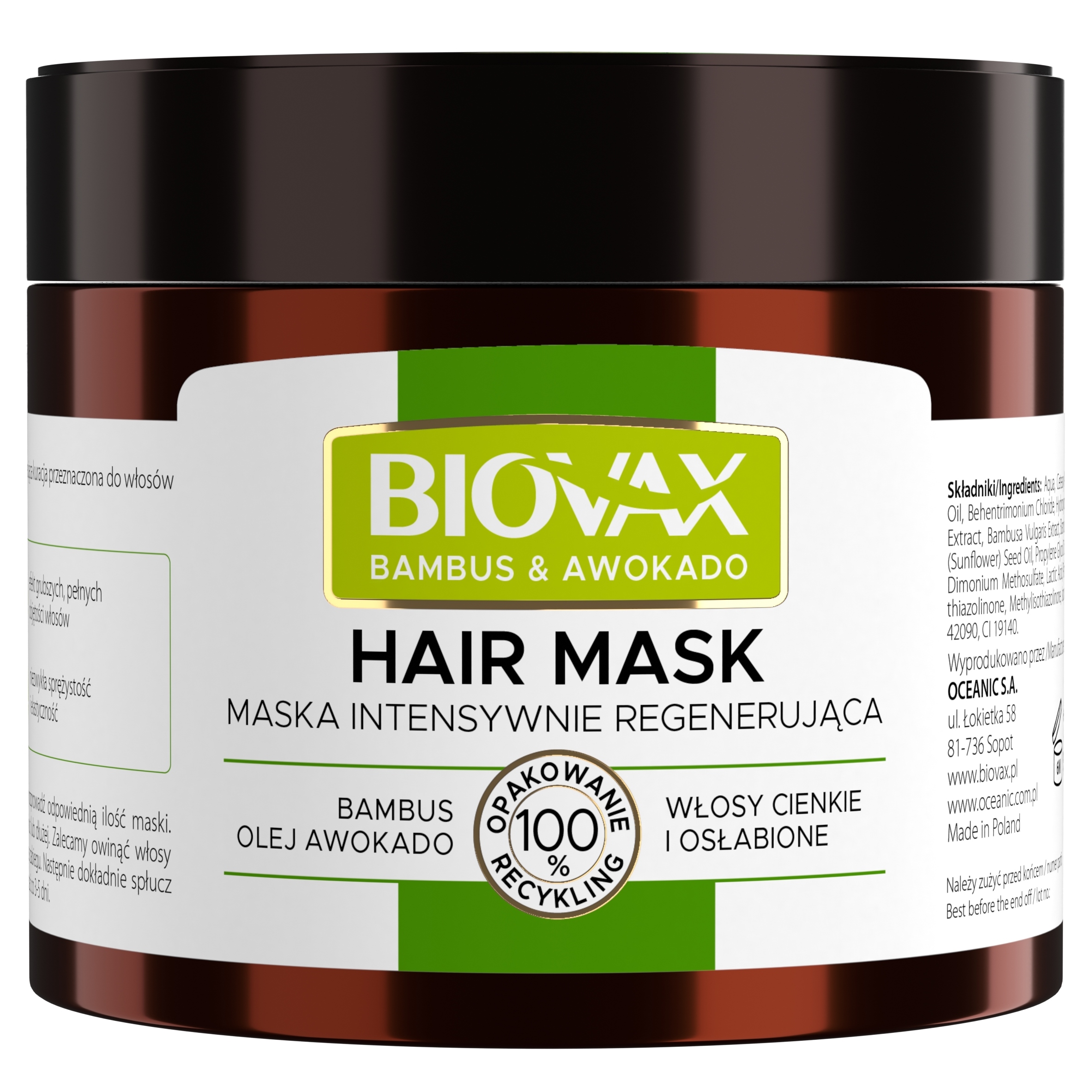 

Biovax Regenerująca Maska Avocado Bambus 250 ml