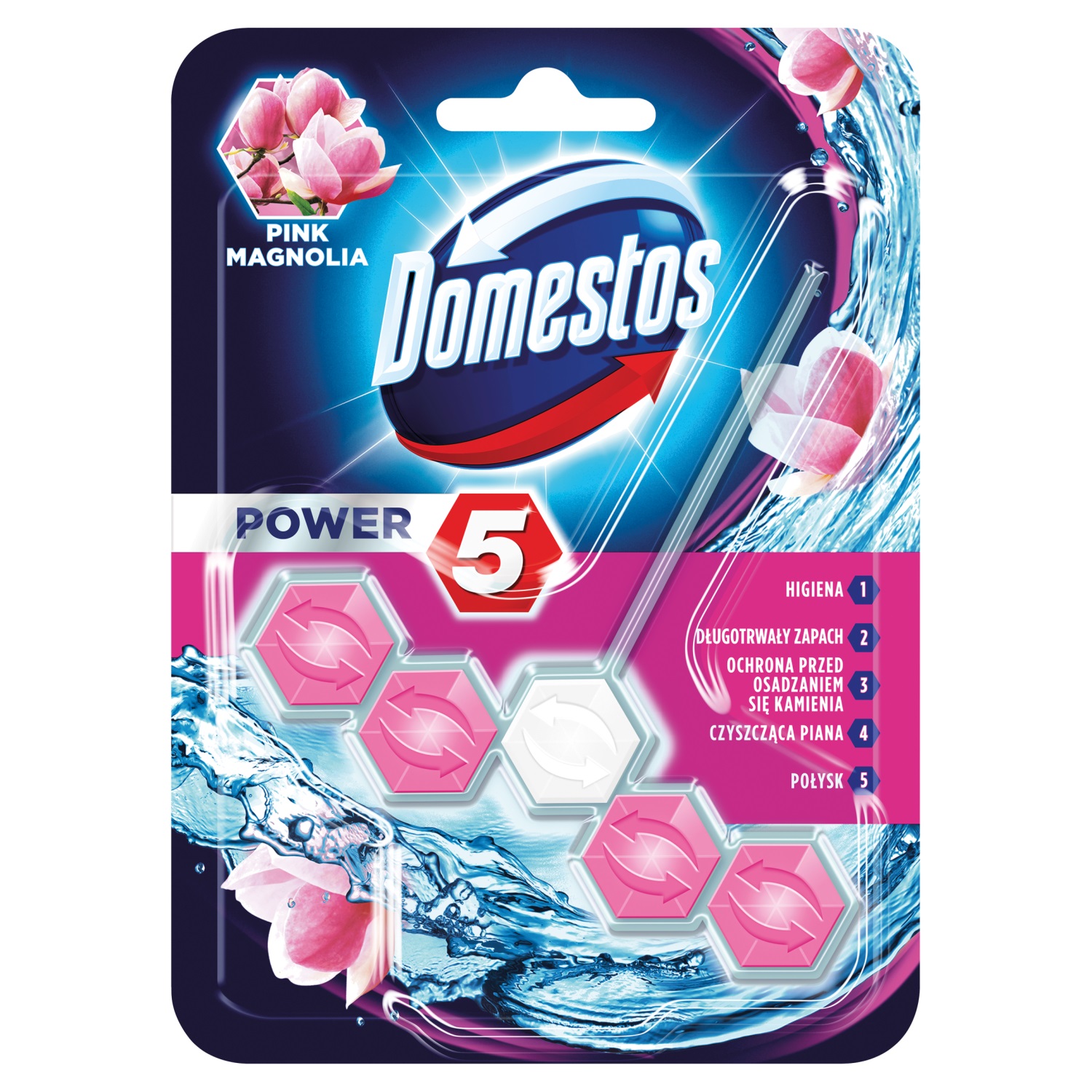 

Domestos Power 5 kostka wc Pink Magnolia 1x55g