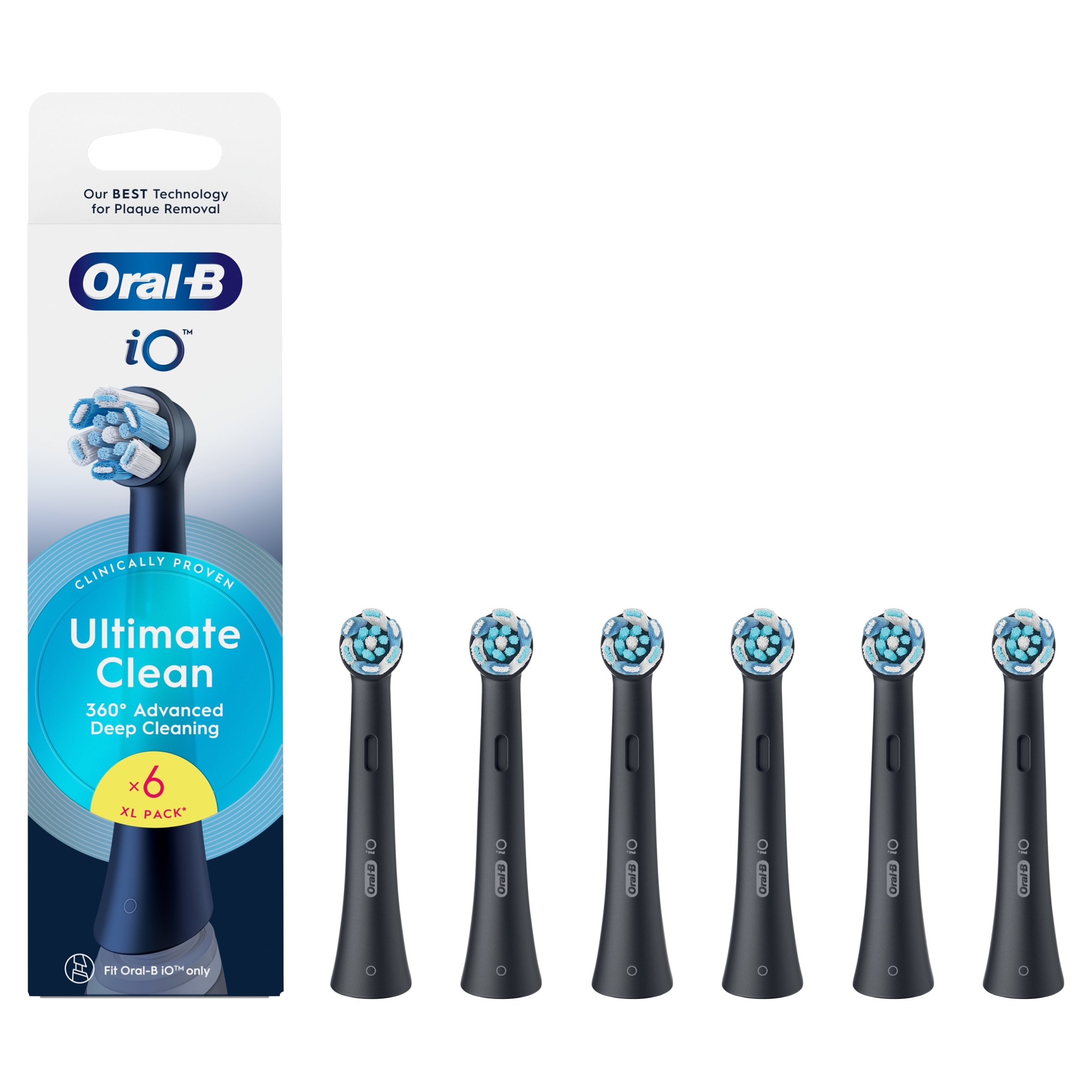 Końcówki do szczoteczki Oral-B iO Ultimate Clean Black 6 sztuk, Zapakowany