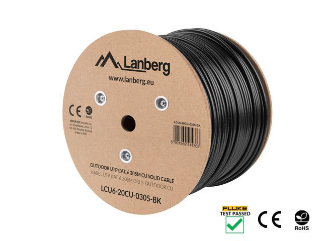 Kabel Utp Lanberg kat. 6 zewnętrzny 305m (LCU6-21CU-0305-BK) czarny