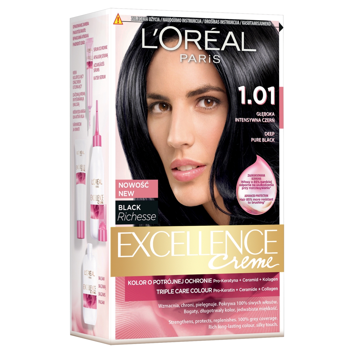 L'Oreal Paris barva na vlasy Excellence Č. 1.01 Hluboká Intenzivní Černá