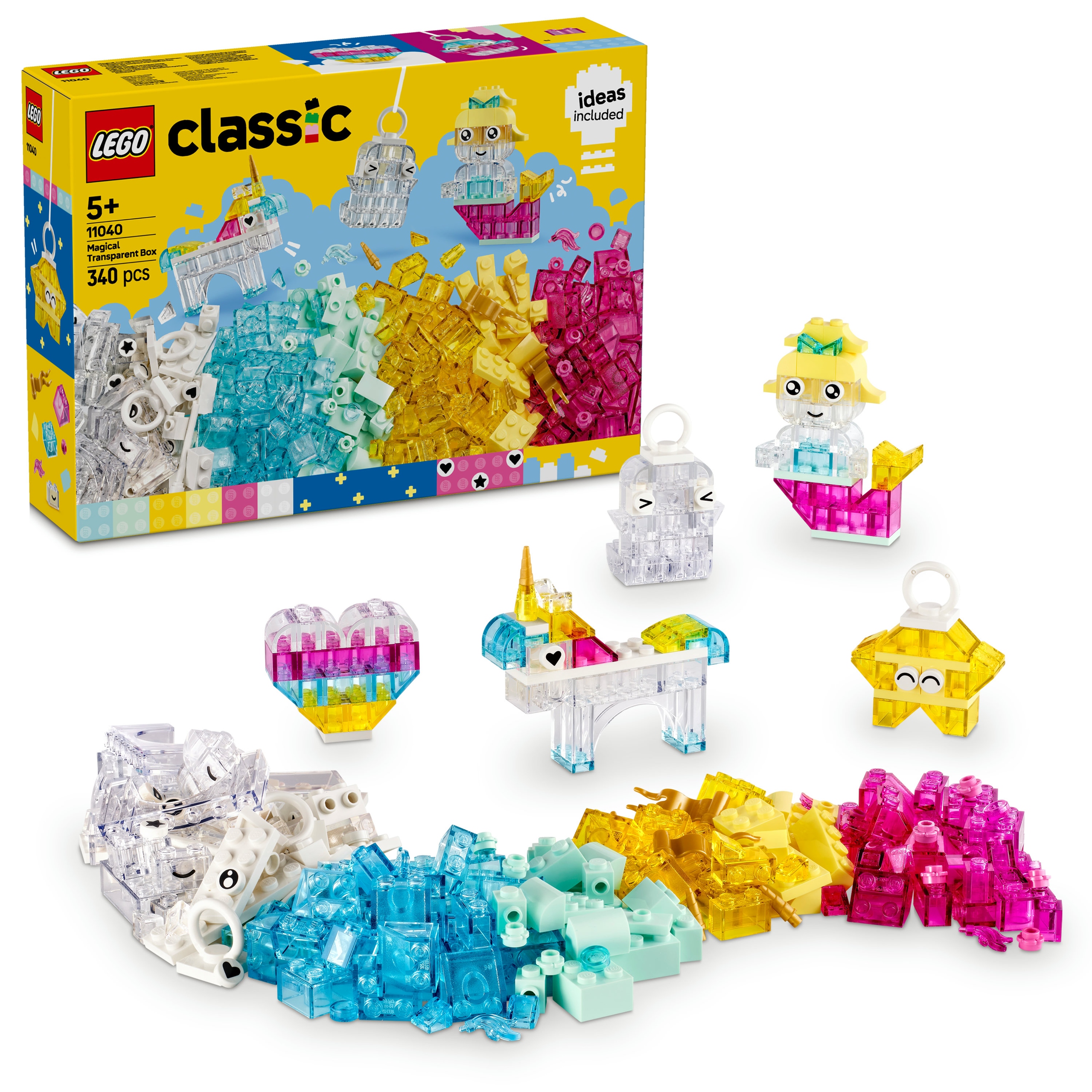 Lego Classic 11040 Průhledné Stavebnice Magická sada 601 dílků Dárek