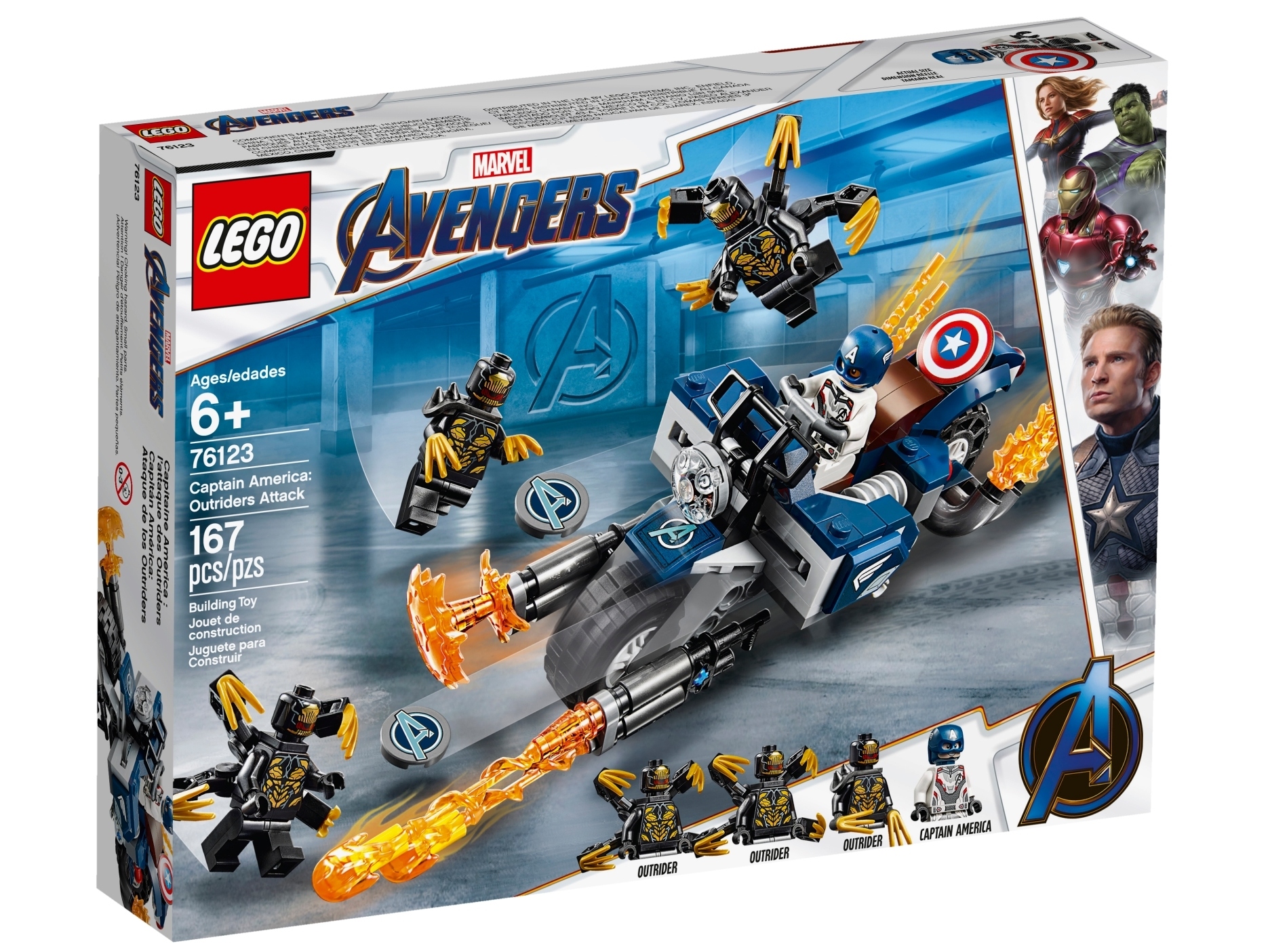 Lego Heroes 76123 Kapitán Amerika: Útok Outriderů